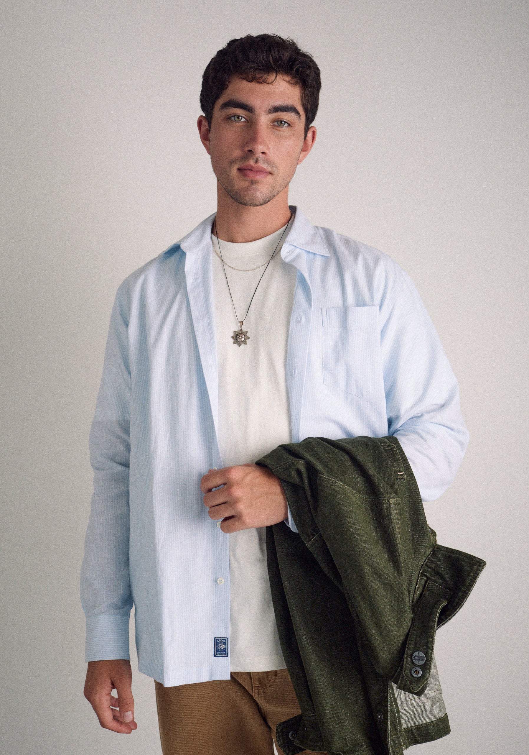 Camisa H CI Jamaica Rayas Delg Azul Claro