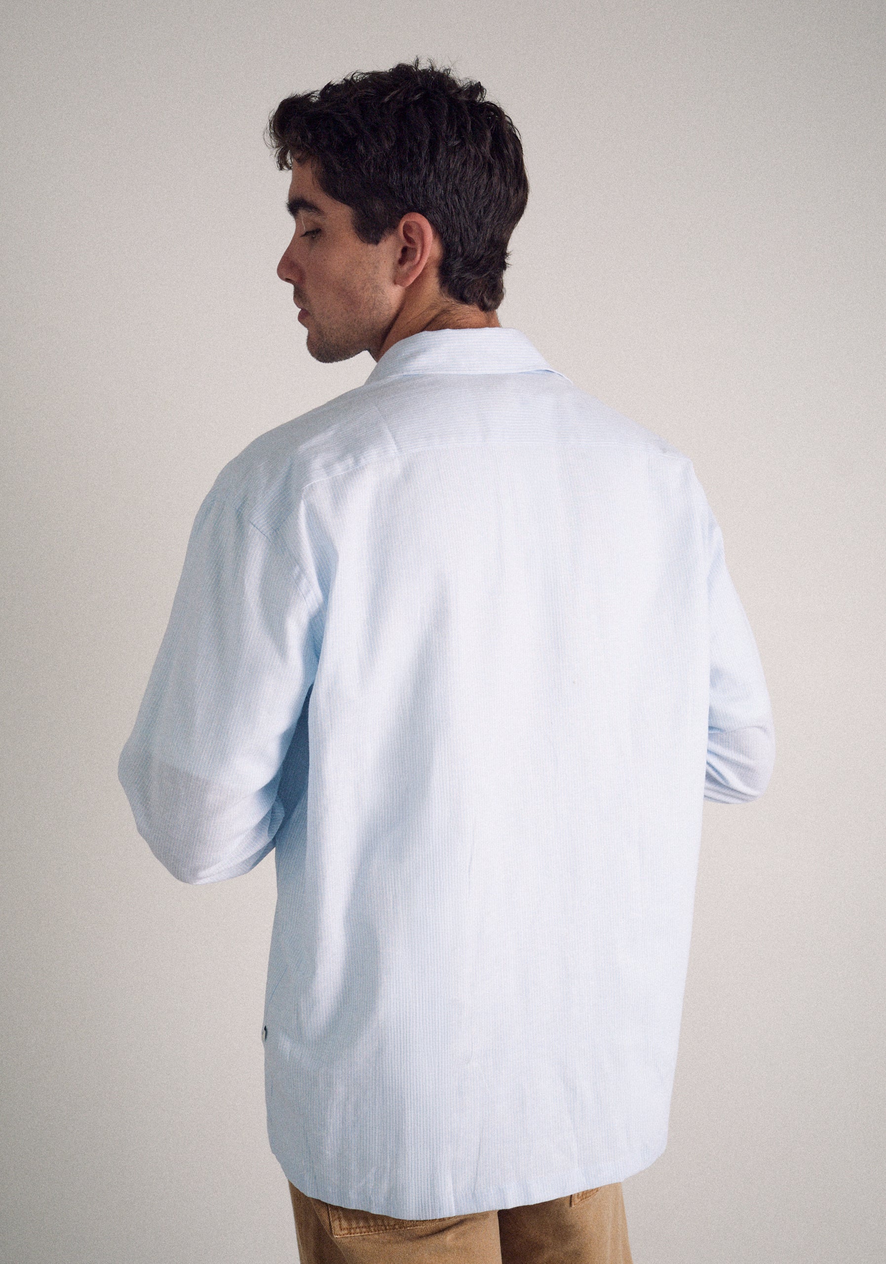 Camisa H CI Jamaica Rayas Delg Azul Claro