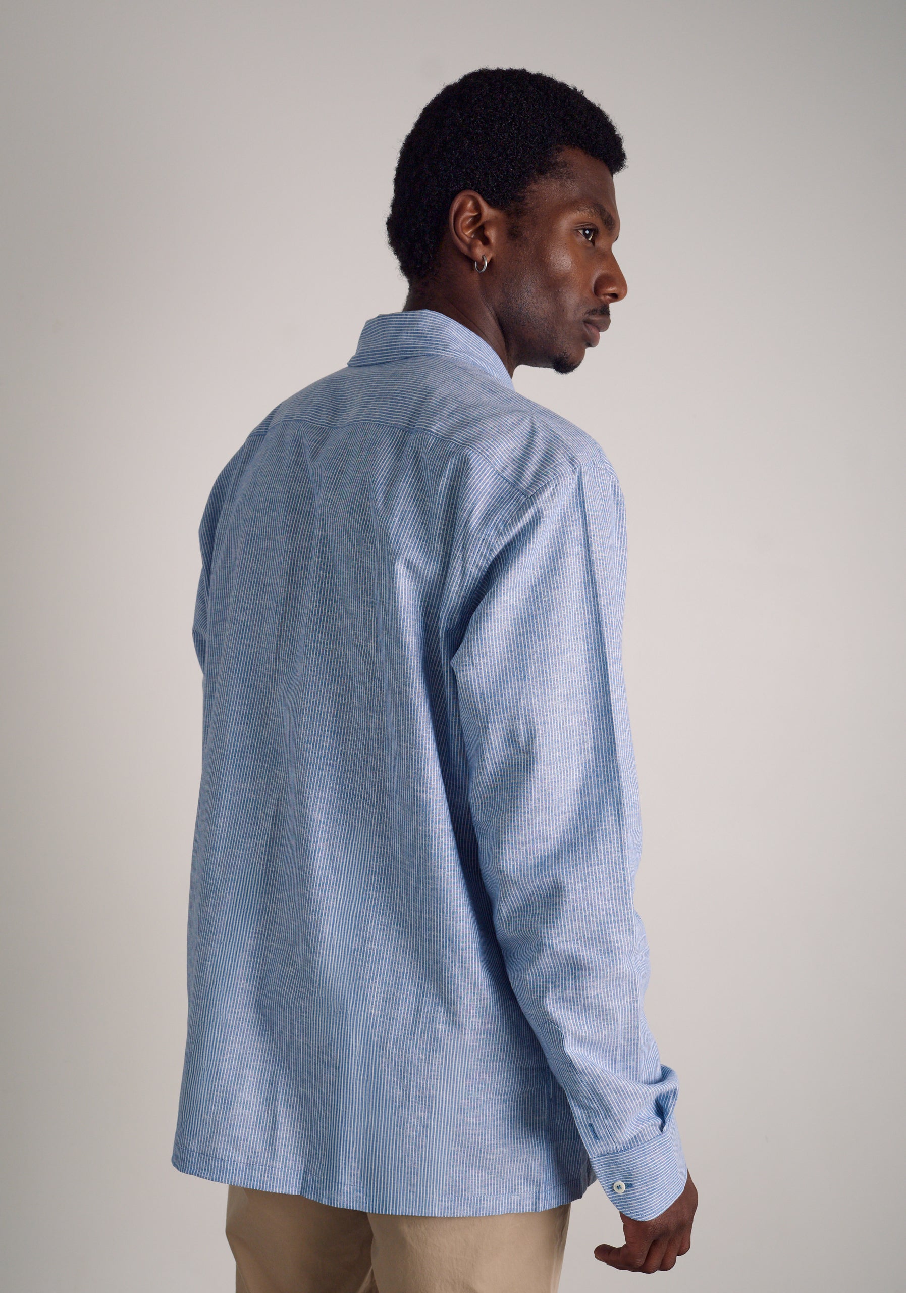 Camisa H CI Jamaica Rayas Delg Azul Medio
