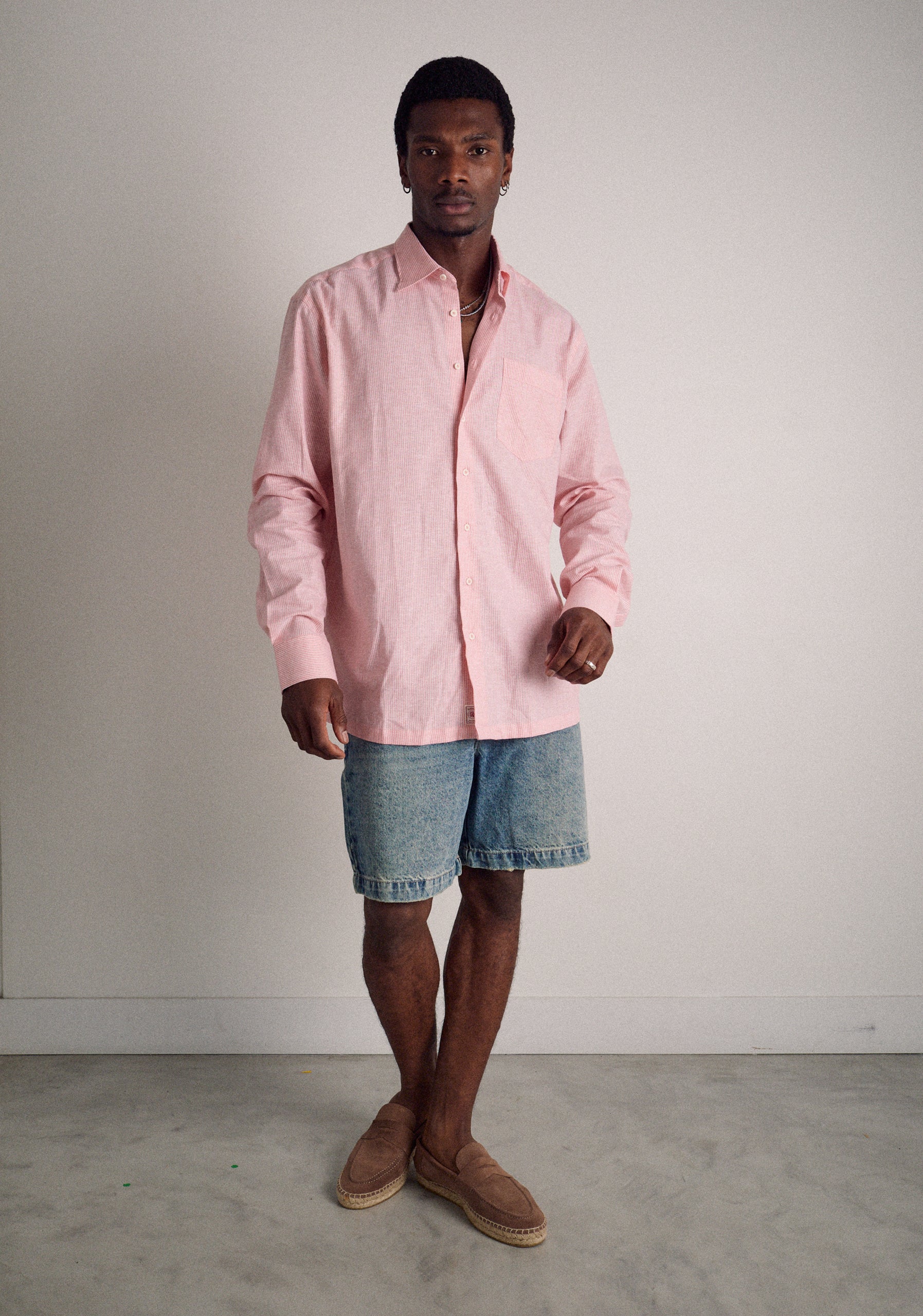 Camisa H CI Jamaica Rayas Delg Palo De Rosa-3