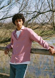 Camisa Hamilton Tencel Rosada
