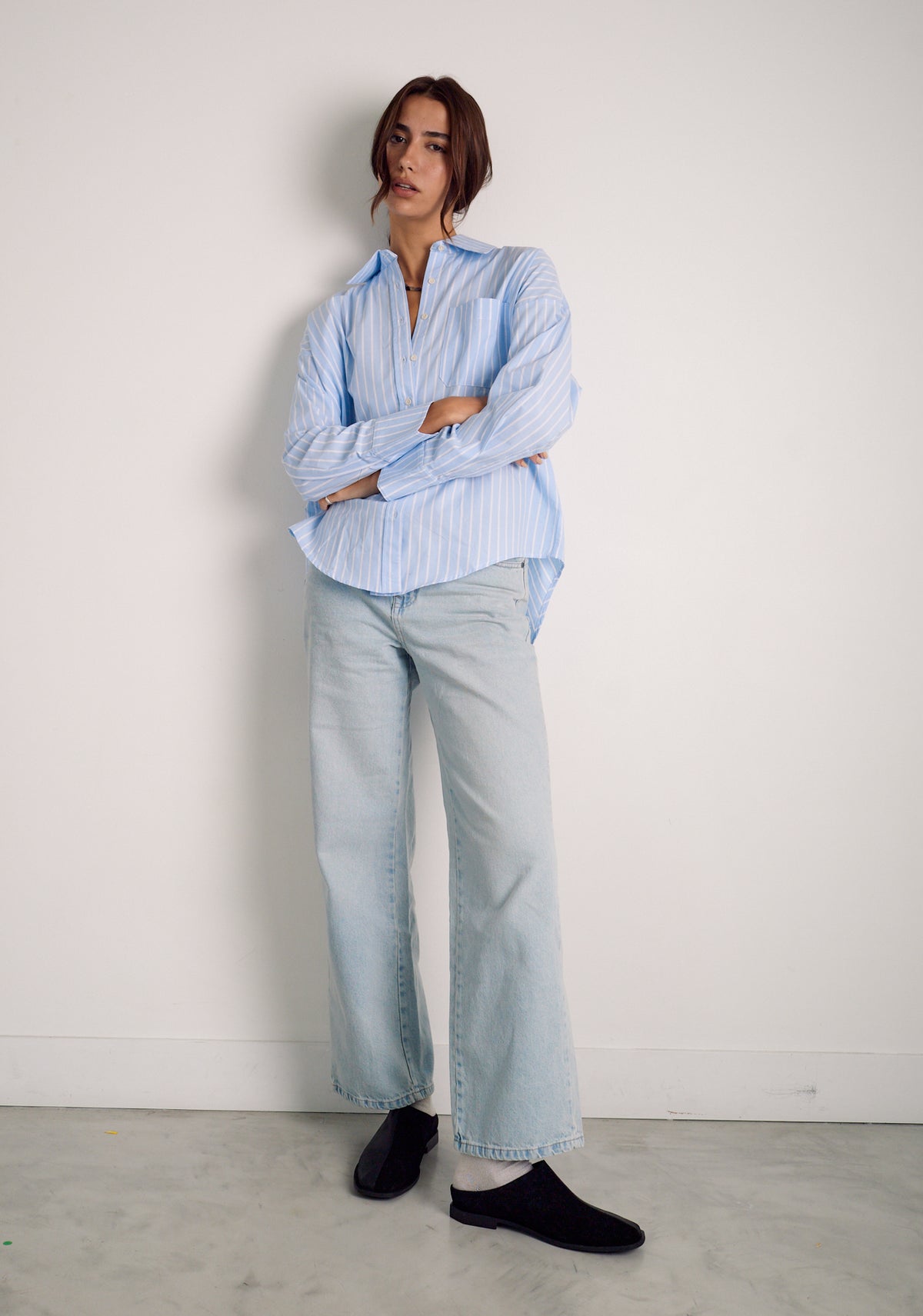 Camisa M Antonella Rayas GRD Azul Claro-5
