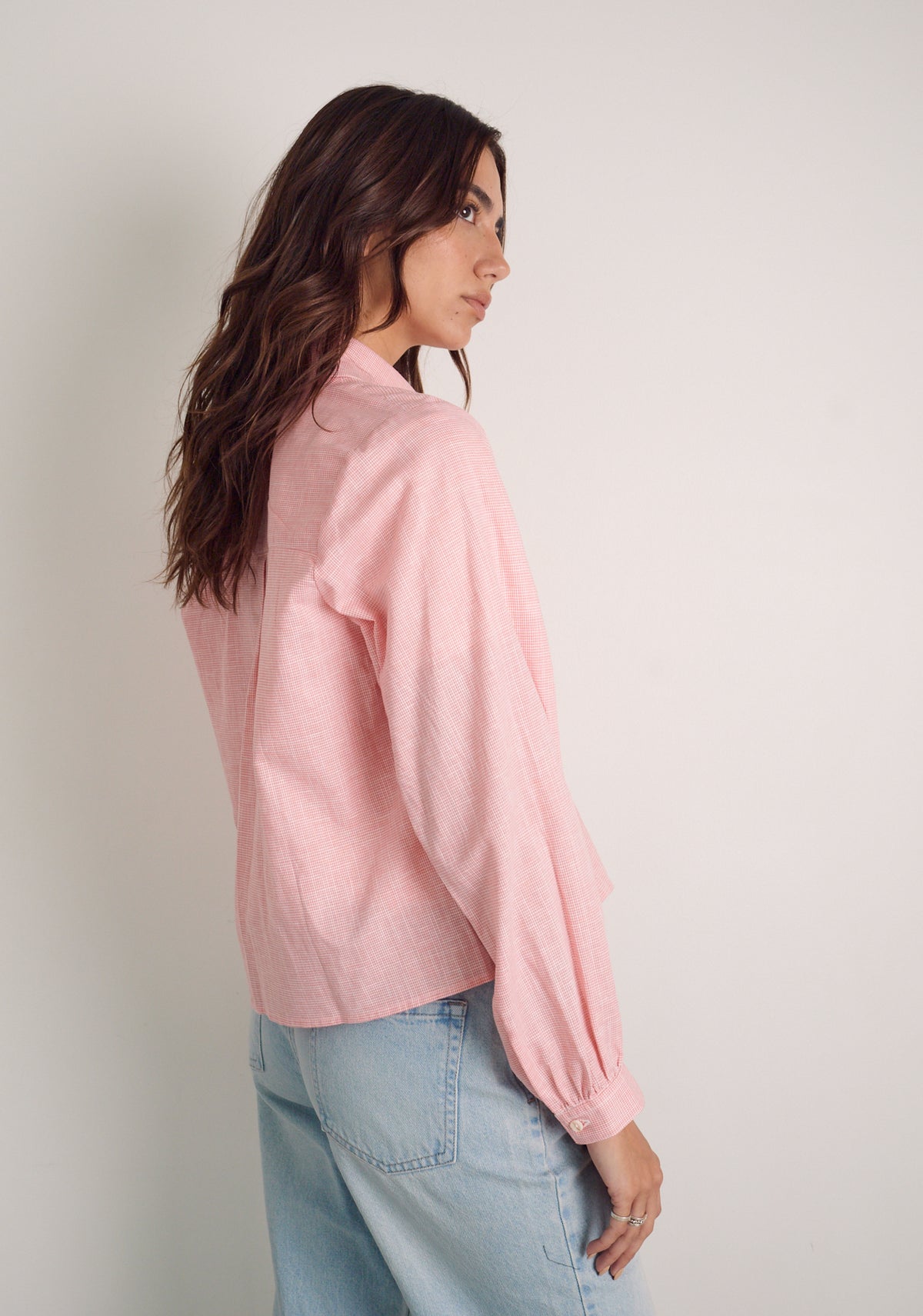 Camisa M Marianne Cuadros Rosado