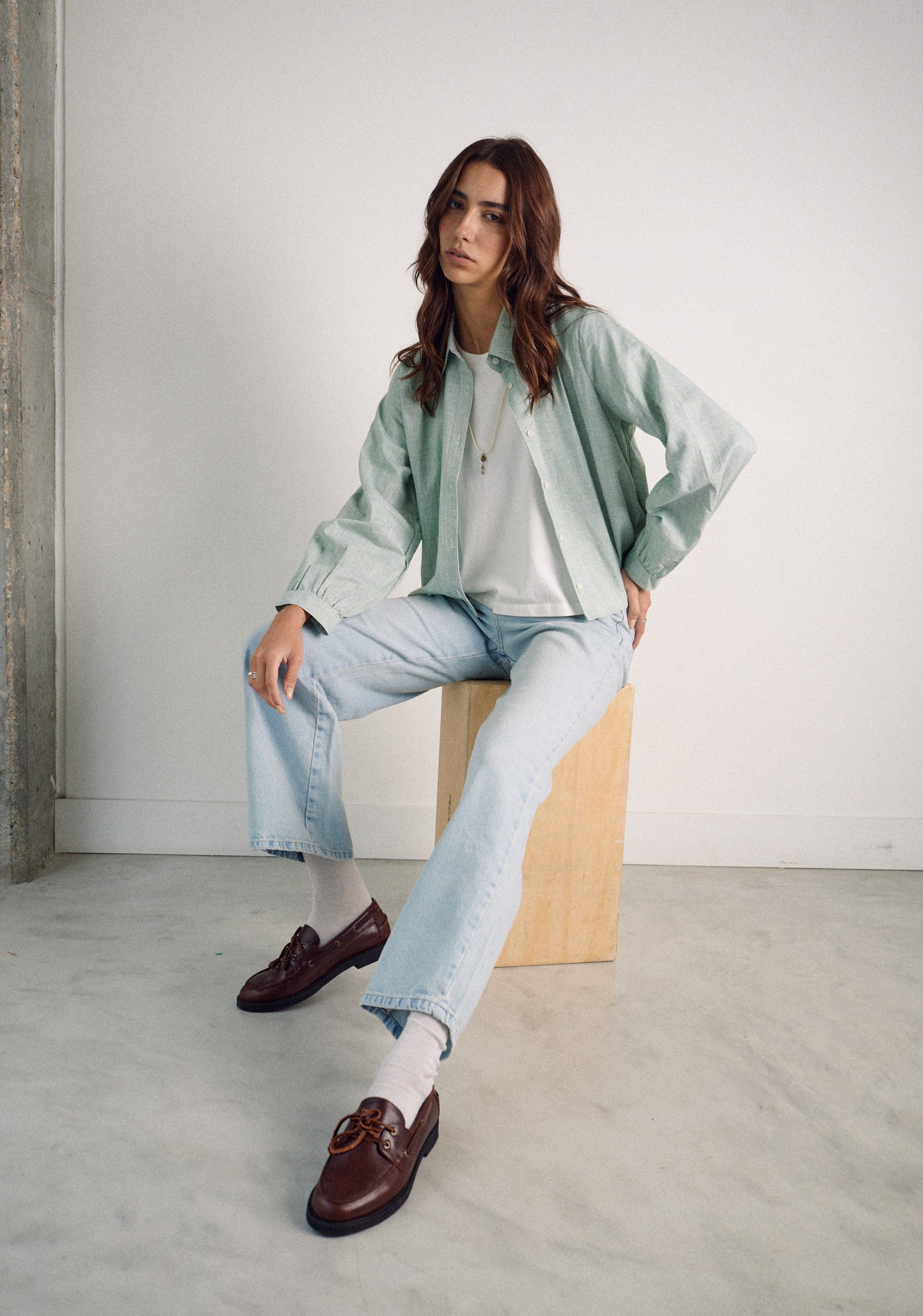 Camisa M Marianne Cuadros Verde Med