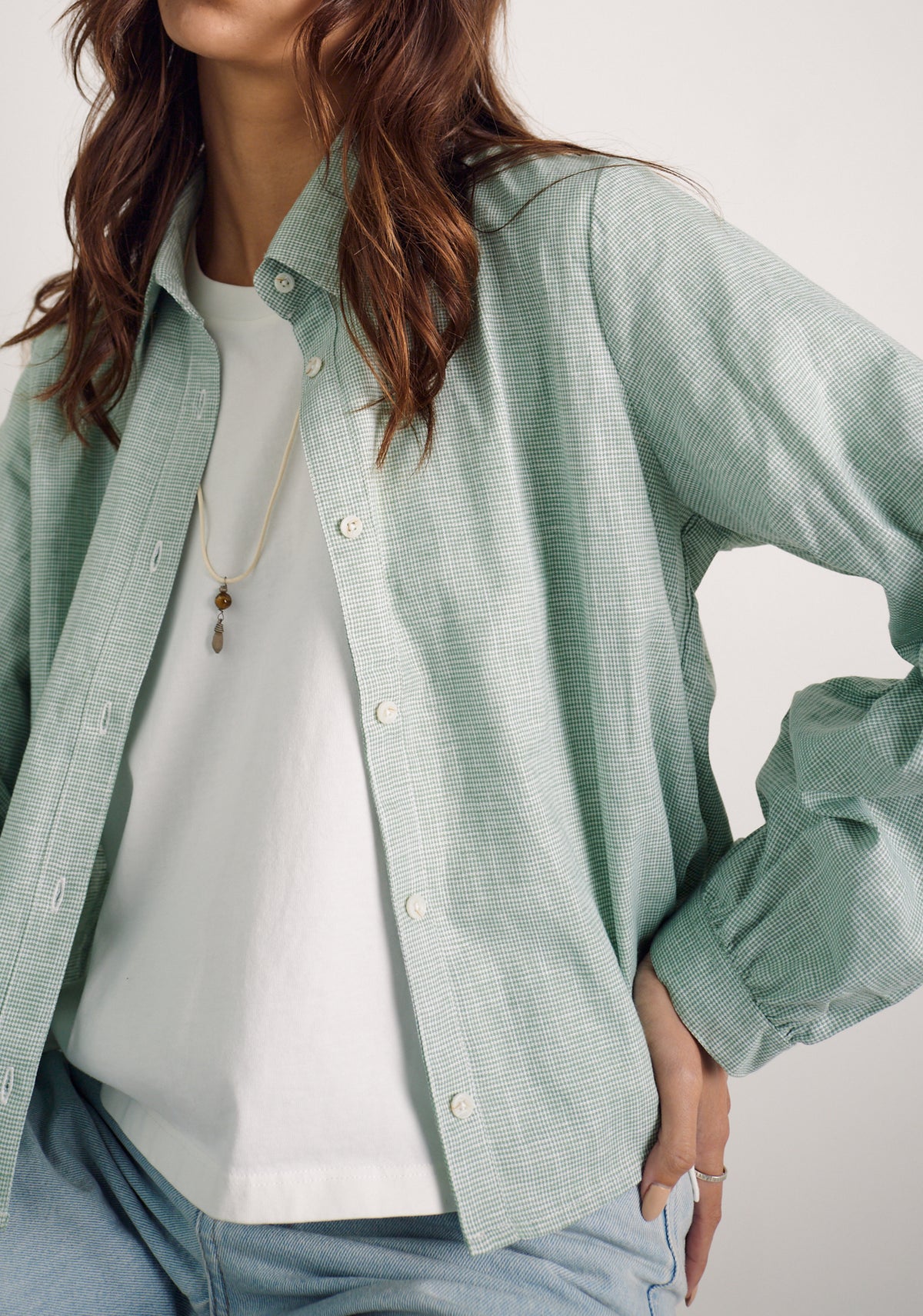 Camisa M Marianne Cuadros Verde Med