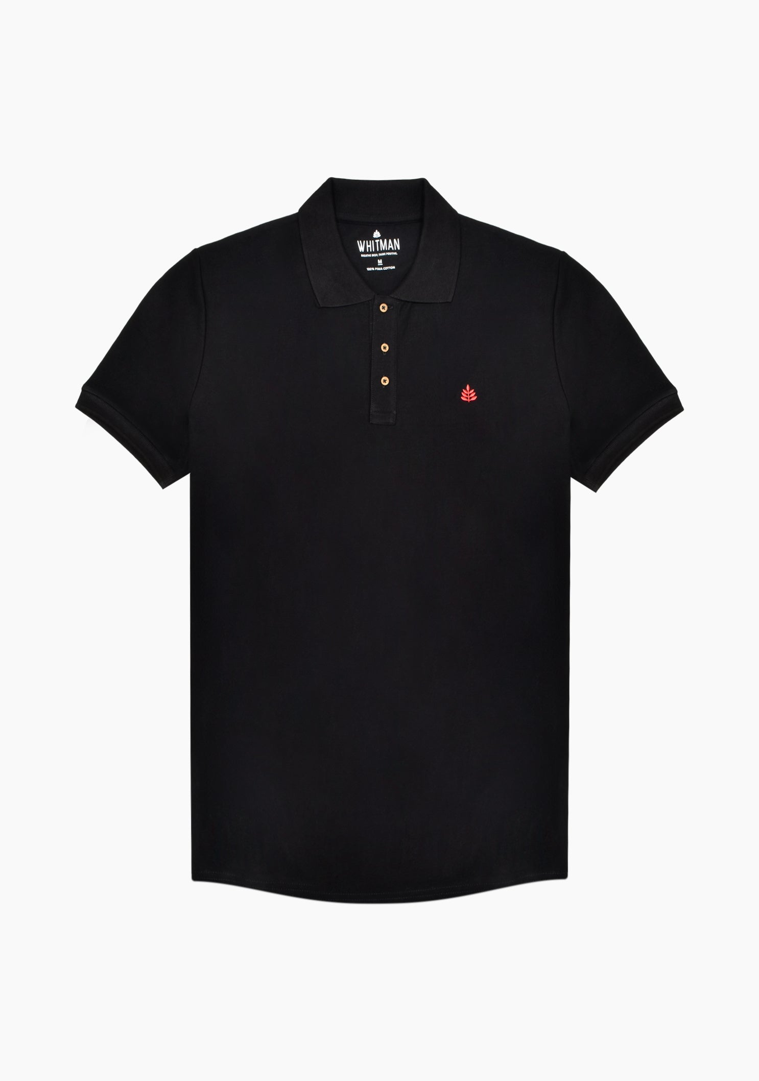 Camiseta Tipo Polo Negro L-Roj