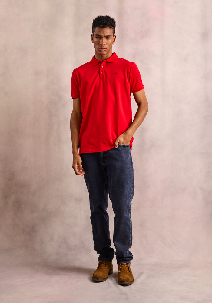 Camiseta Hombre Tipo Polo Rojo