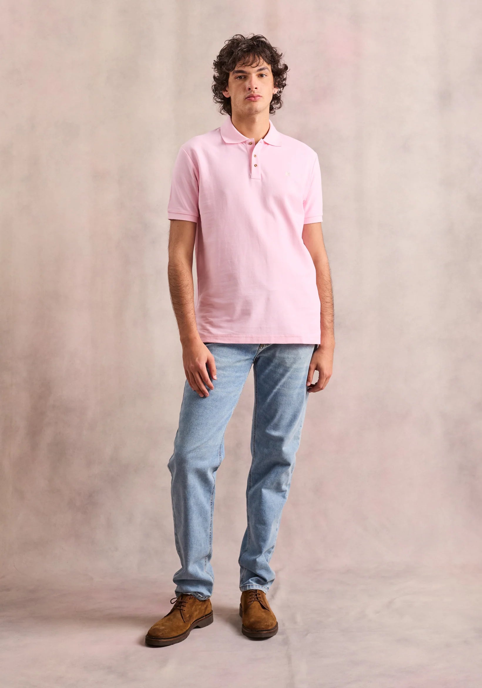 Camiseta tipo Polo Rosado L-Mar