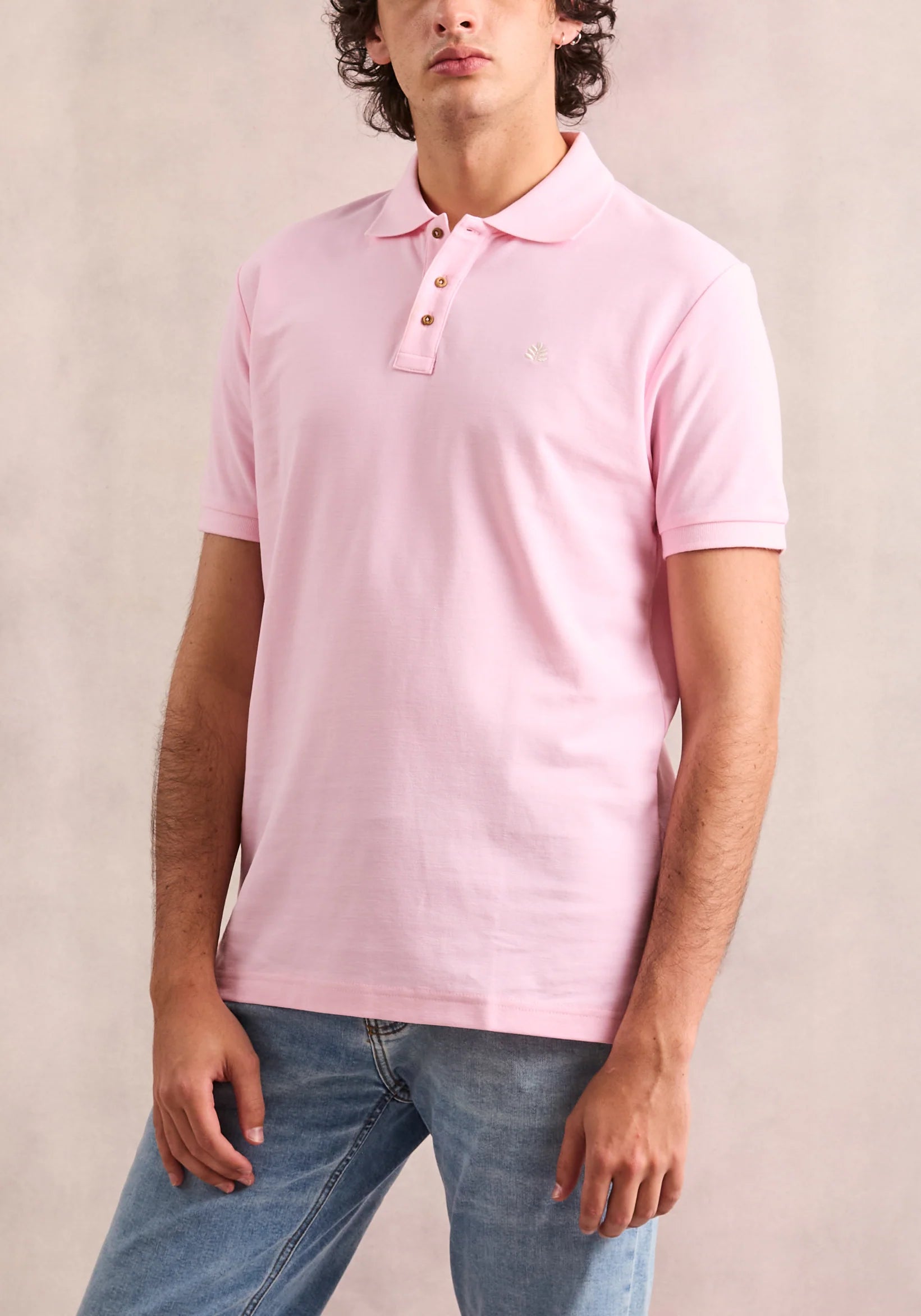 Camiseta tipo Polo Rosado L-Mar