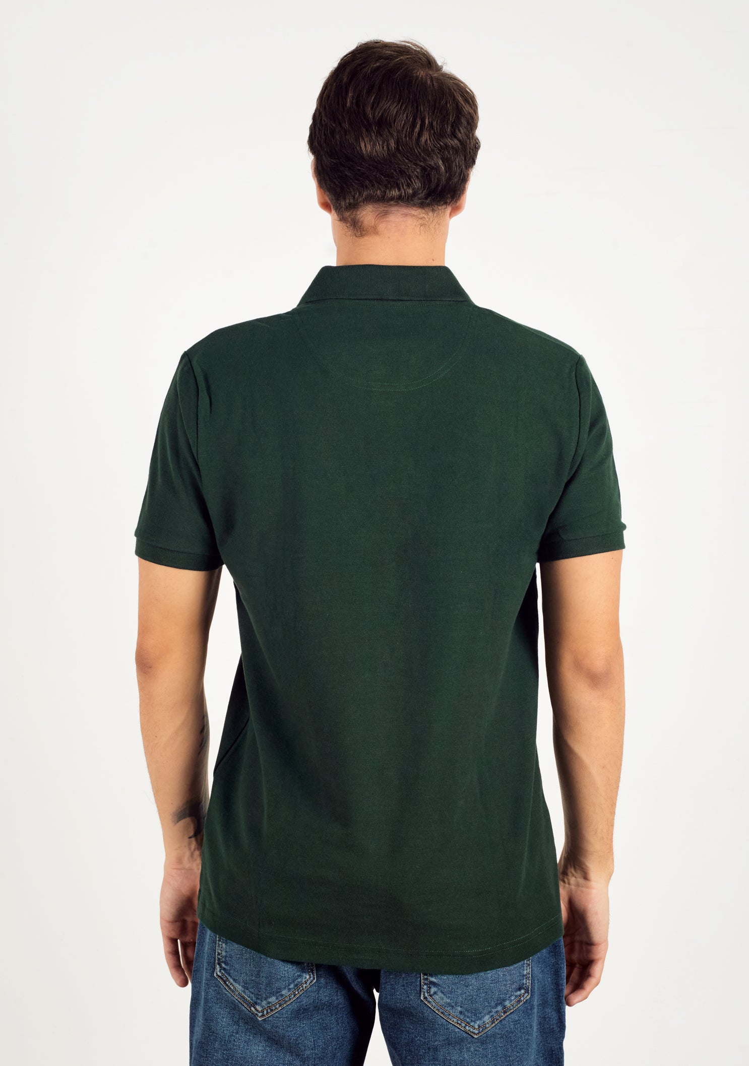 Camiseta Tipo Polo Verde Osc. L-Ros