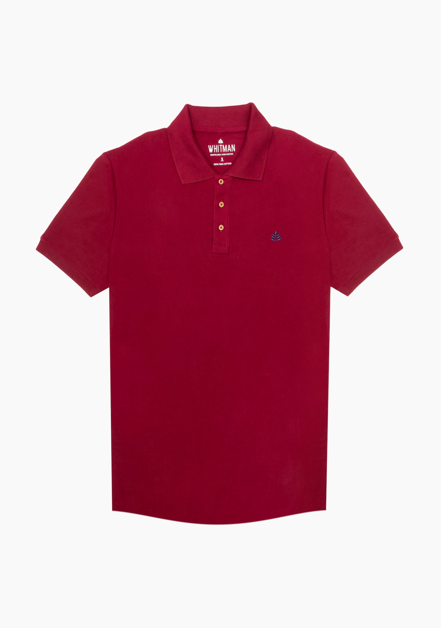 Camiseta Tipo Polo Vino Tinto L-Azul