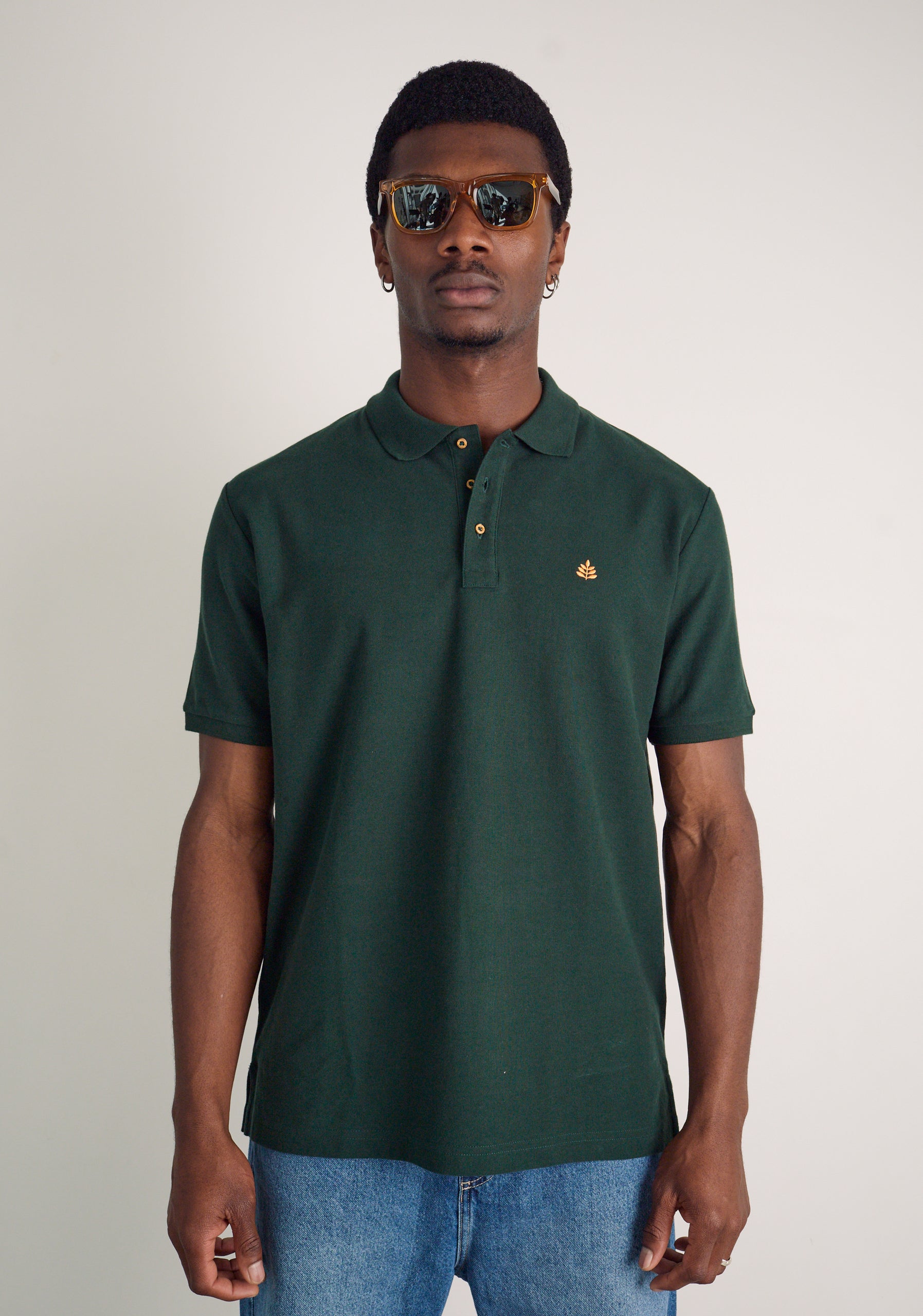 Camiseta Polo H Unicolor L-Nar Verde Osc