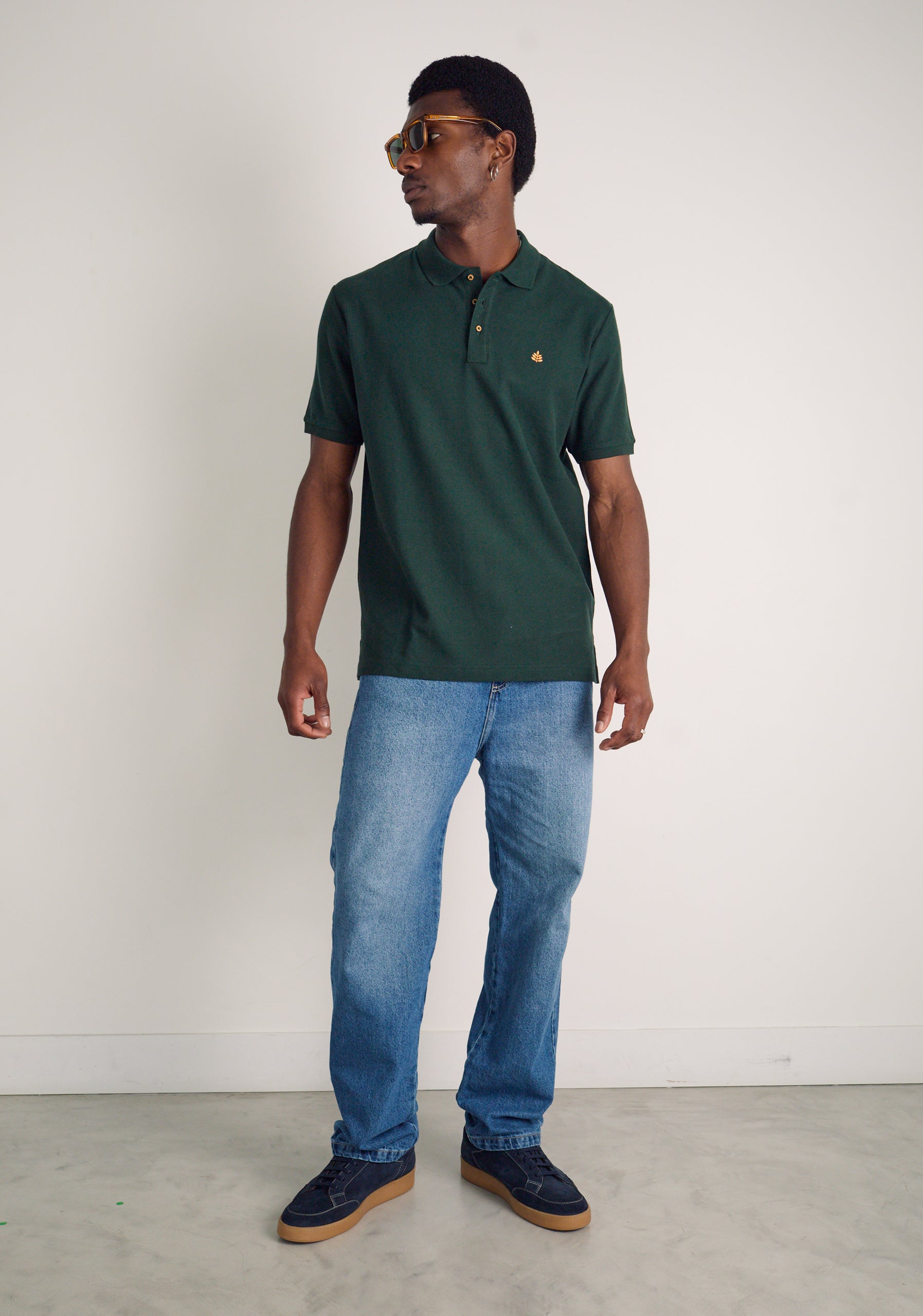 Camiseta Polo H Unicolor L-Nar Verde Osc