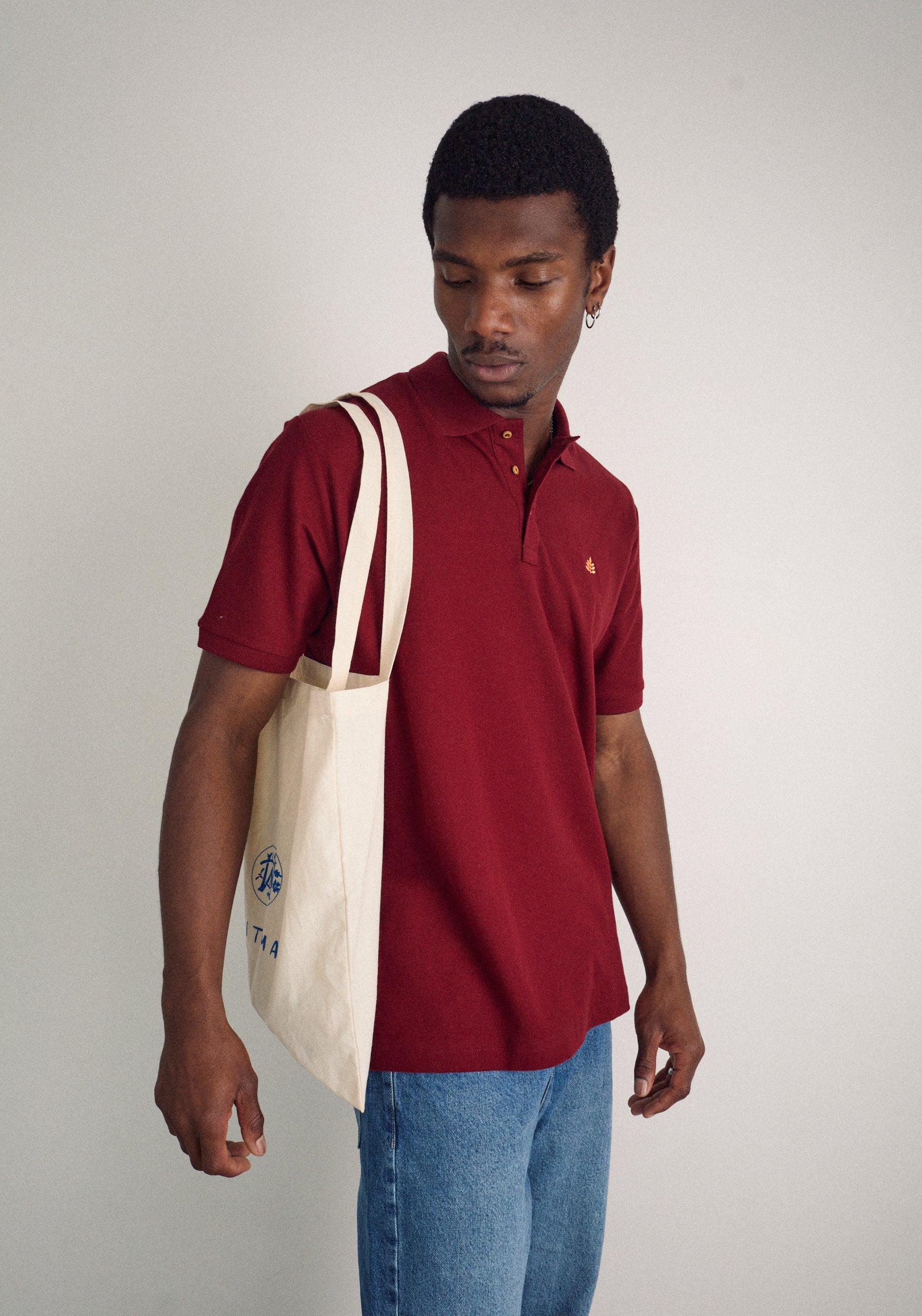 Camiseta Polo H Unicolor L-Nar Vino