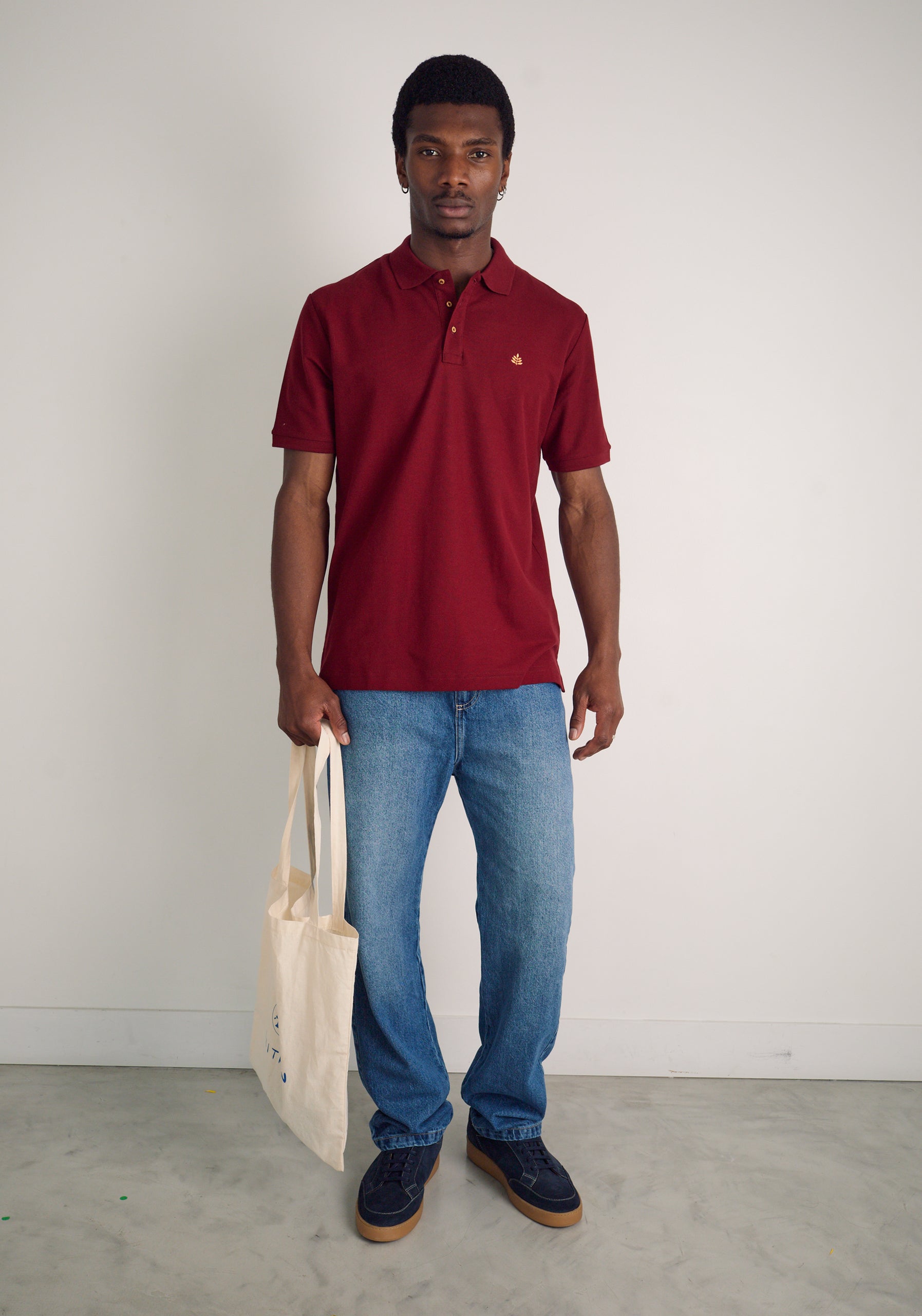 Camiseta Polo H Unicolor L-Nar Vino