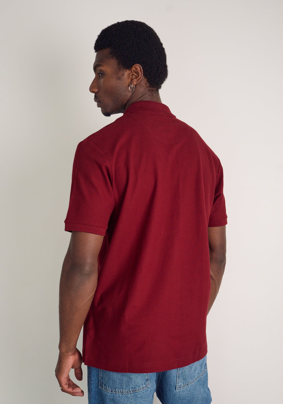 Camiseta Polo H Unicolor L-Nar Vino-4