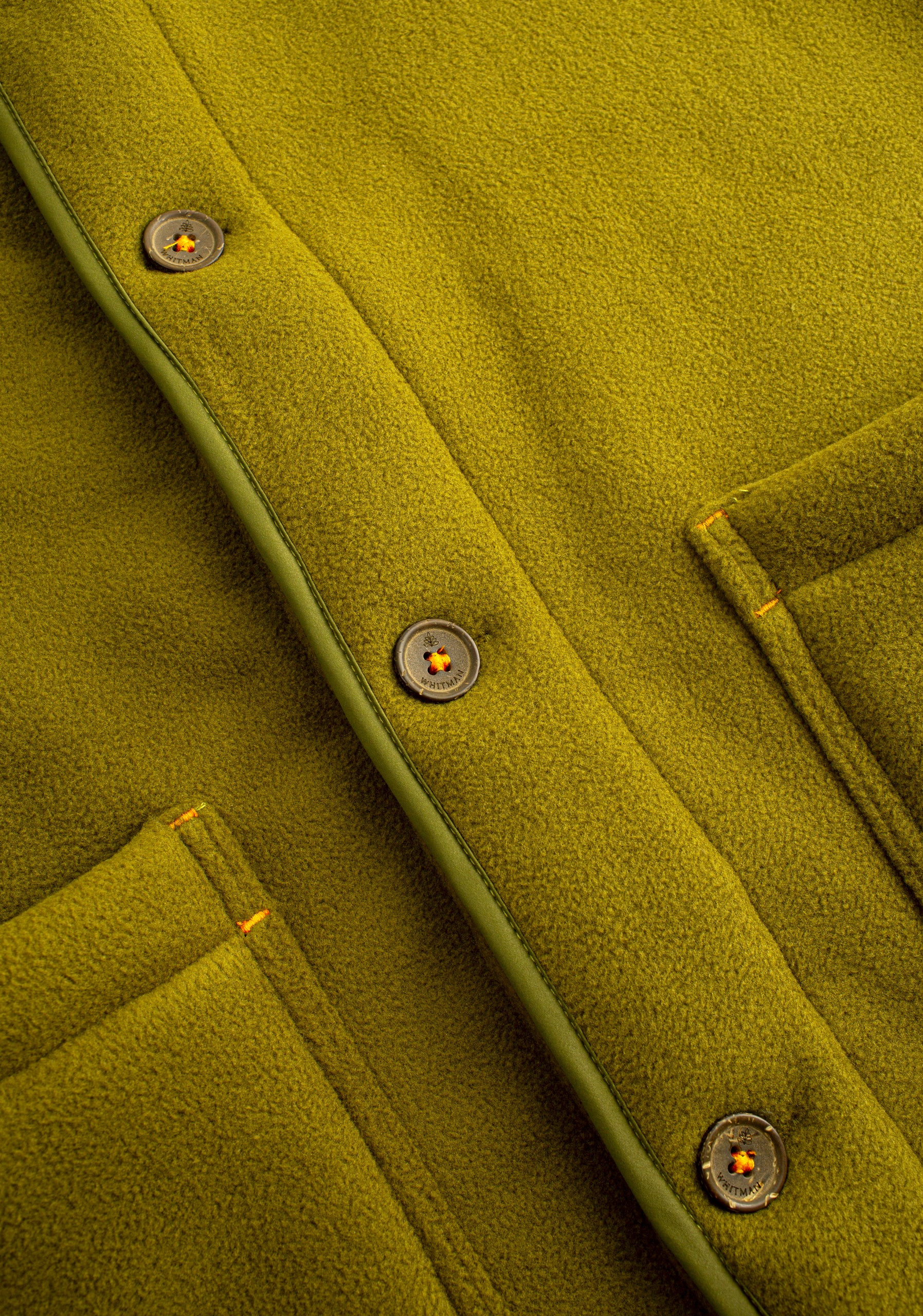 Chaleco Adam Sherpa para hombre en Poli Fleece Bonded Verde Claro vista de detalle