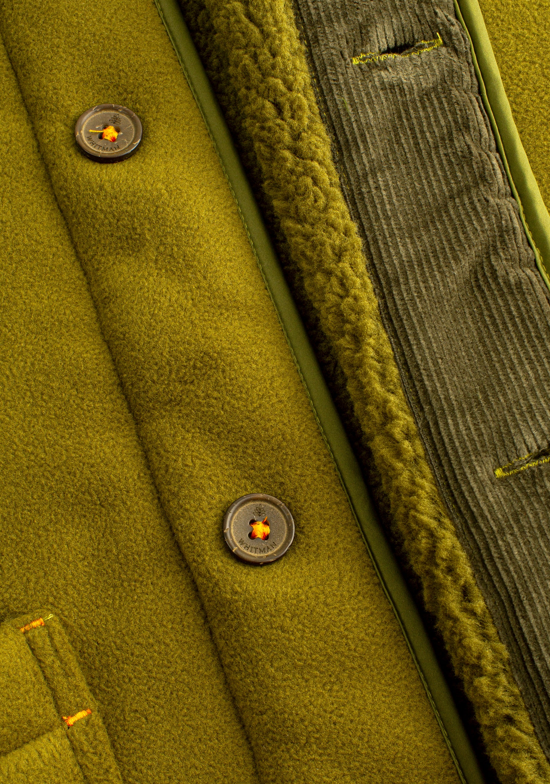Chaleco Adam Sherpa para hombre en Poli Fleece Bonded Verde Claro vista de detalle