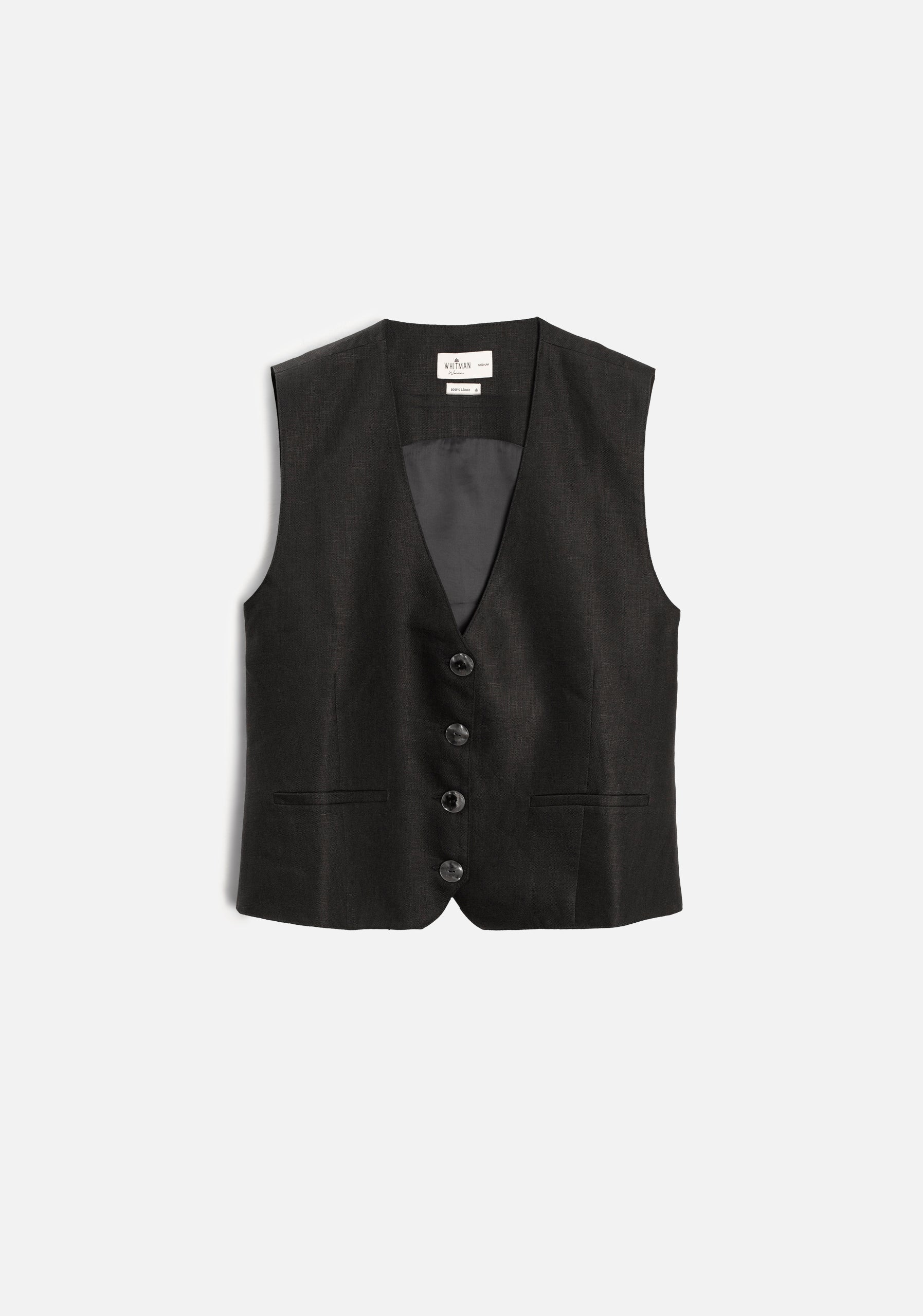 Chaleco M Monroe Lino Negro