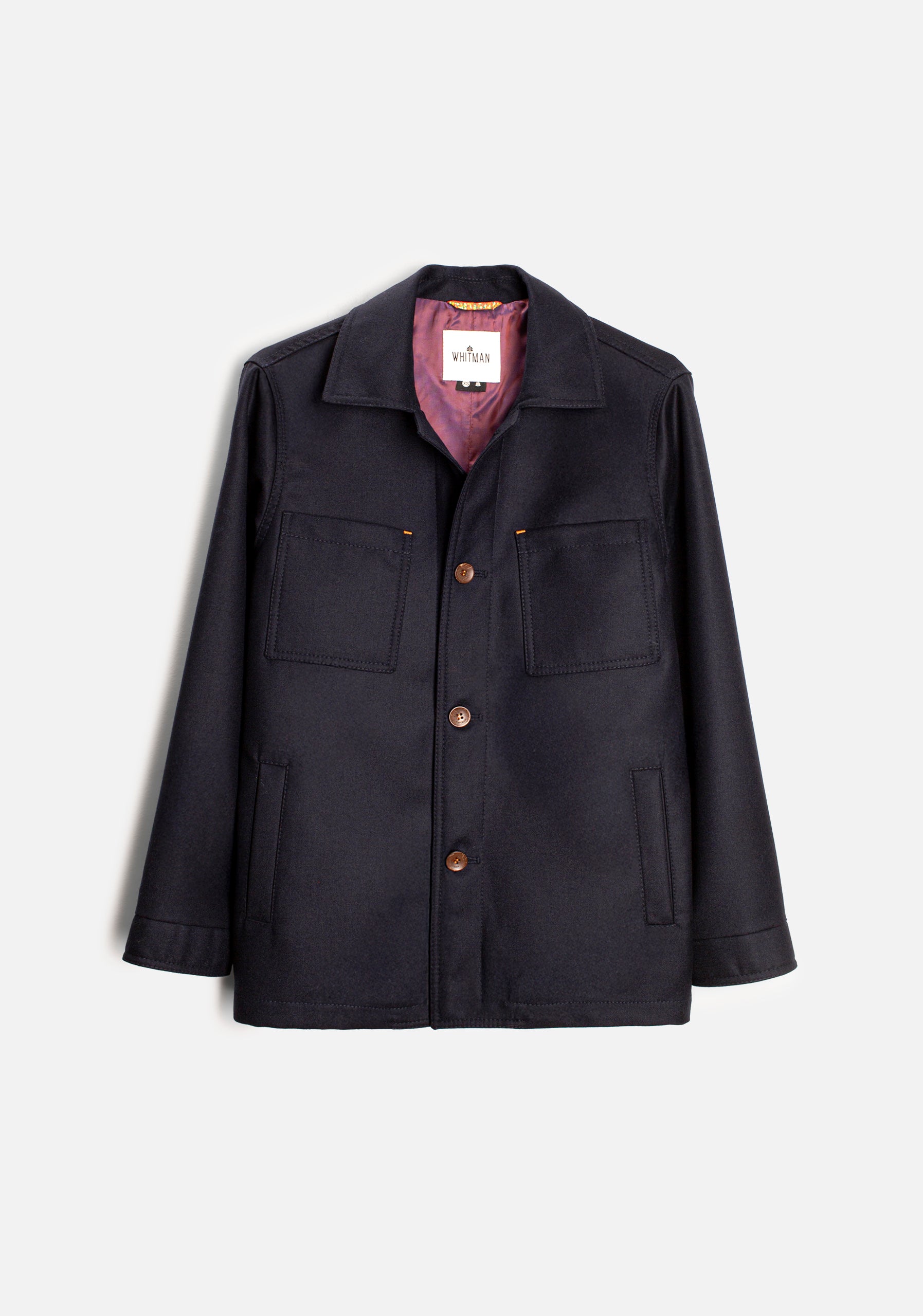 Chaqueta H Apolo Lana Unicolor Azul Osc.