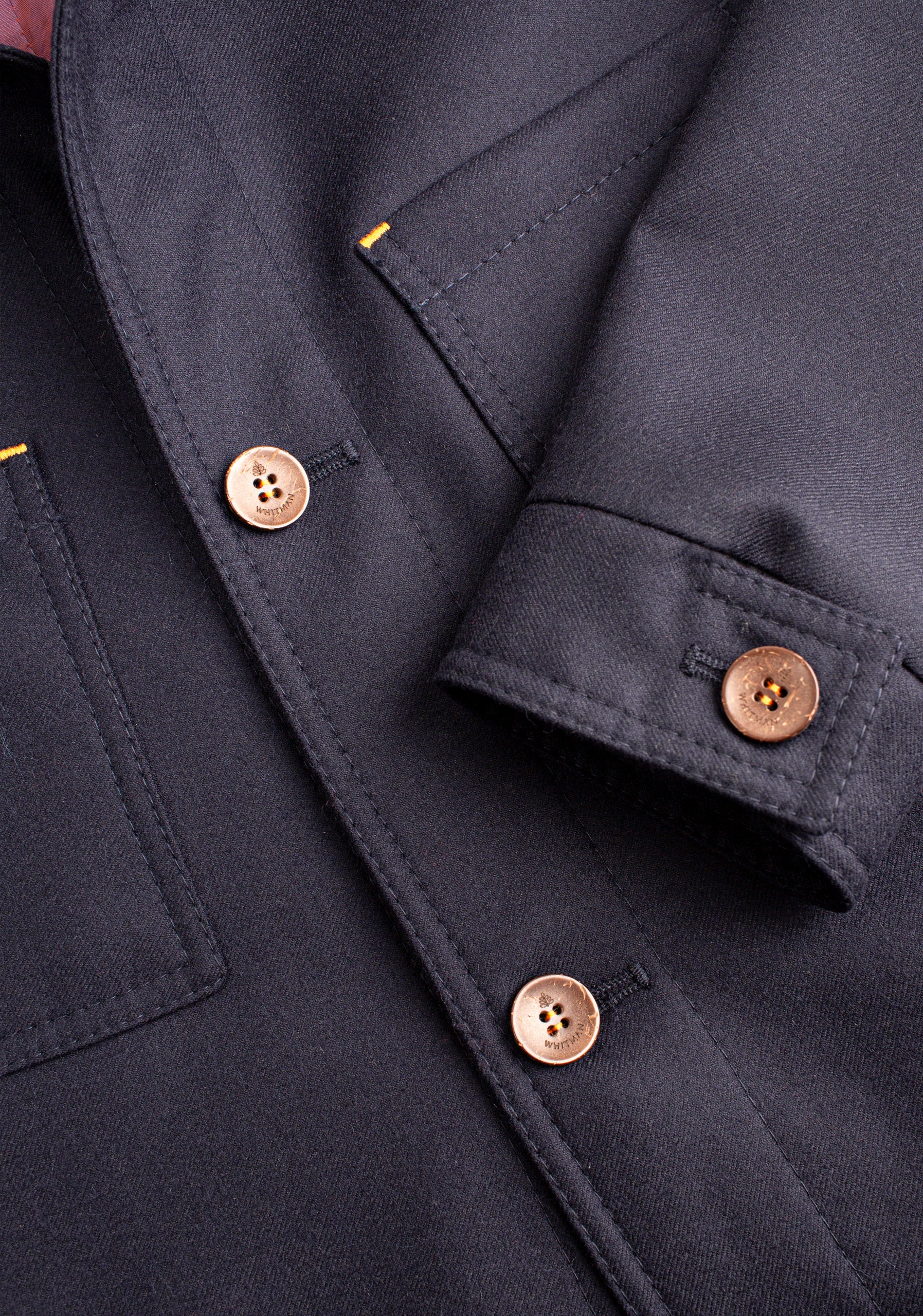 Chaqueta H Apolo Lana Unicolor Azul Osc.