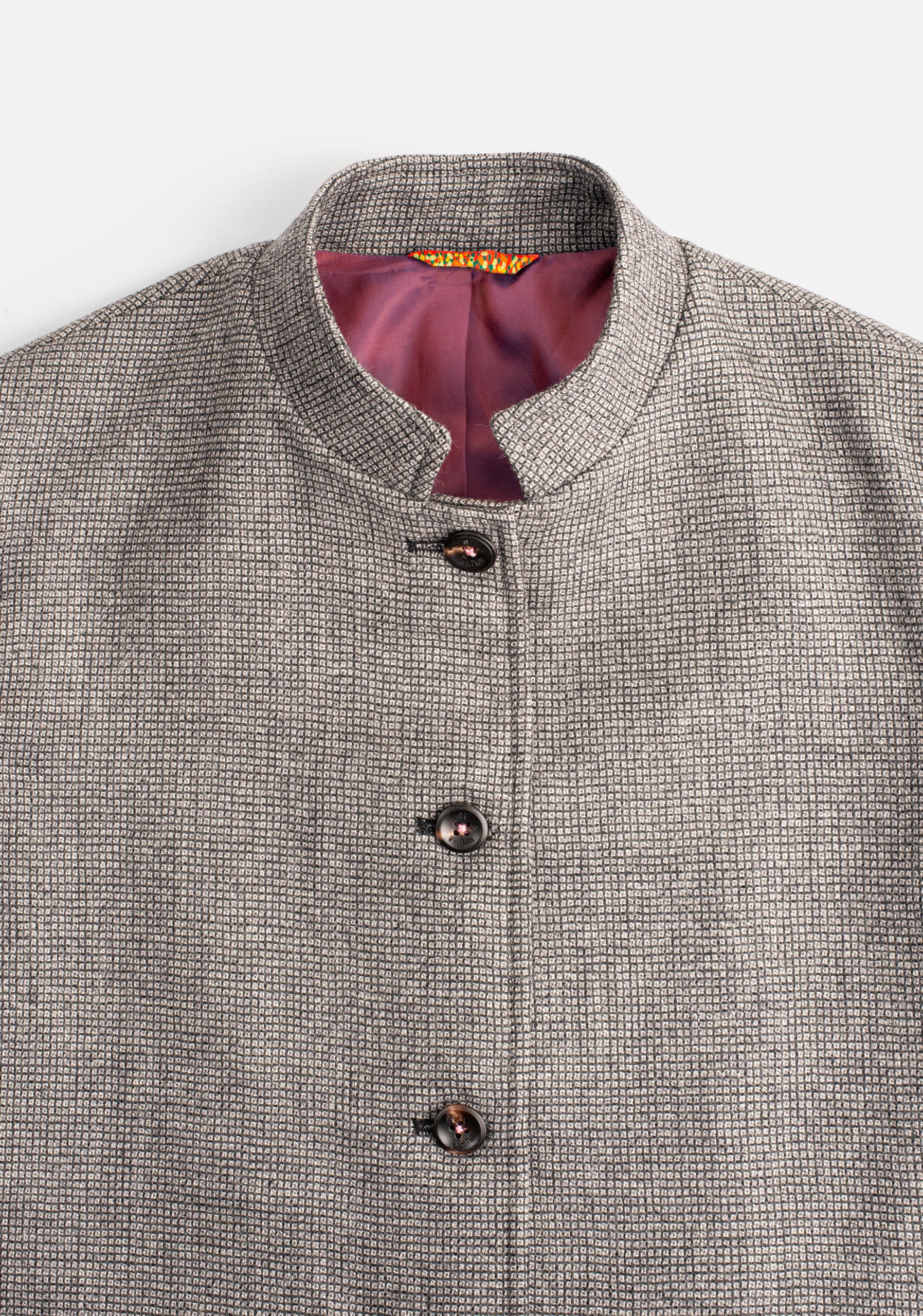 Chaqueta M Atenea Lana Cuadros Peq Gris Med