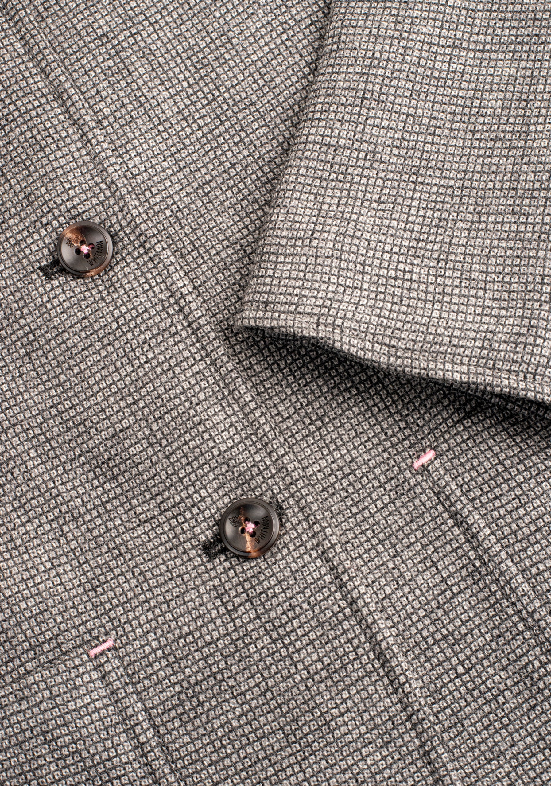 Chaqueta M Atenea Lana Cuadros Peq Gris Med