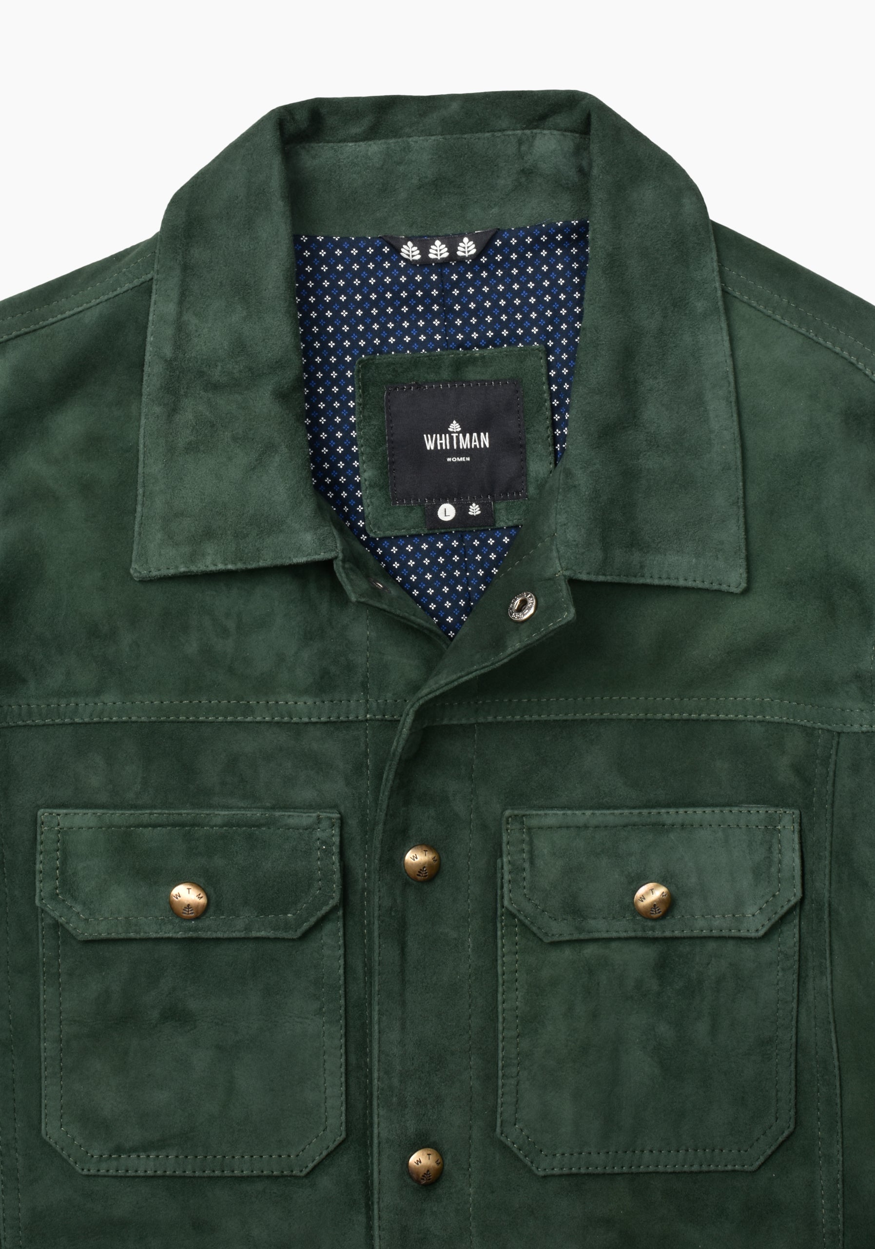 Chaqueta Western Gamuza Verde Oscuro