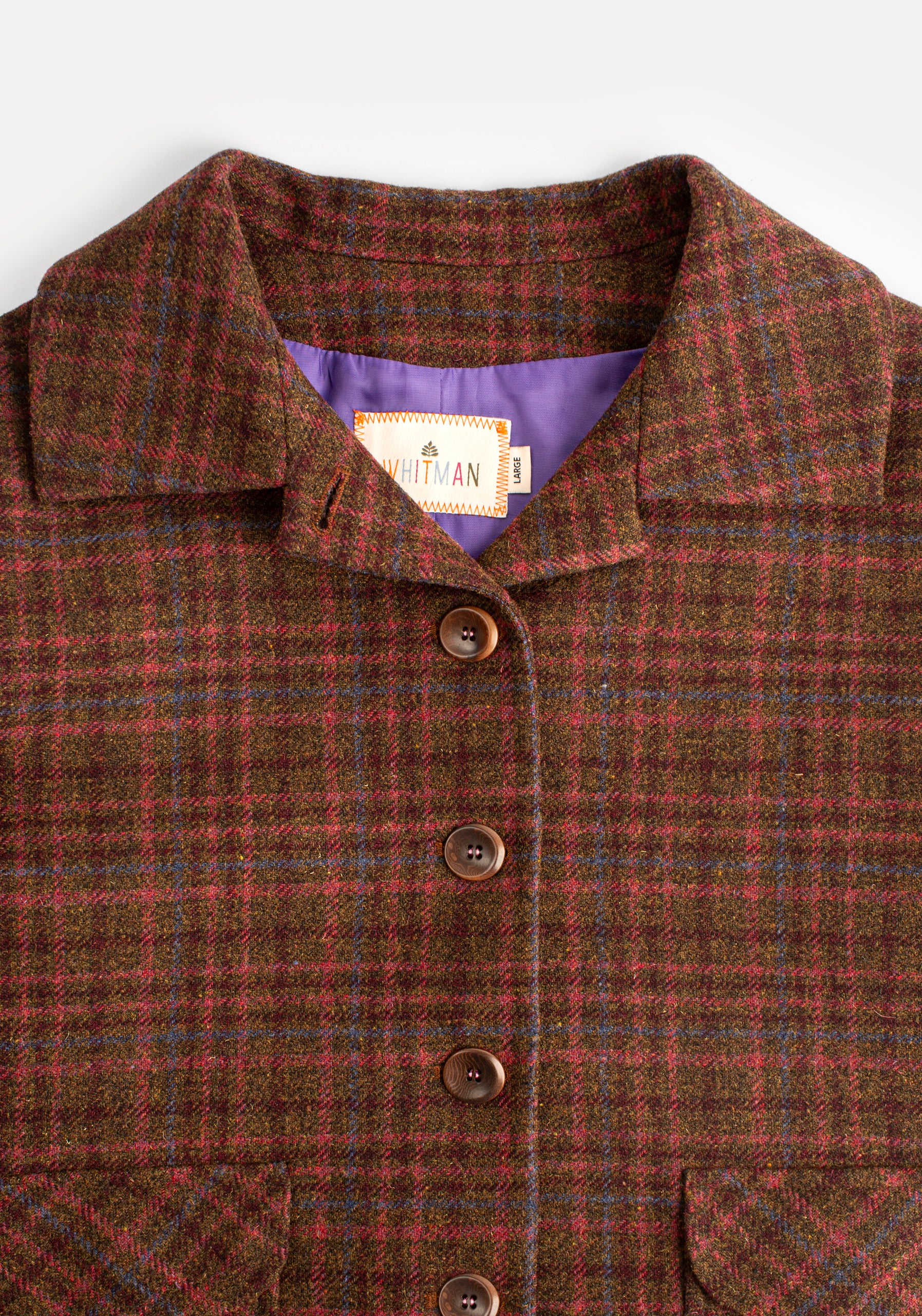 Chaqueta Zaragoza Cuadros Vino - Rosado