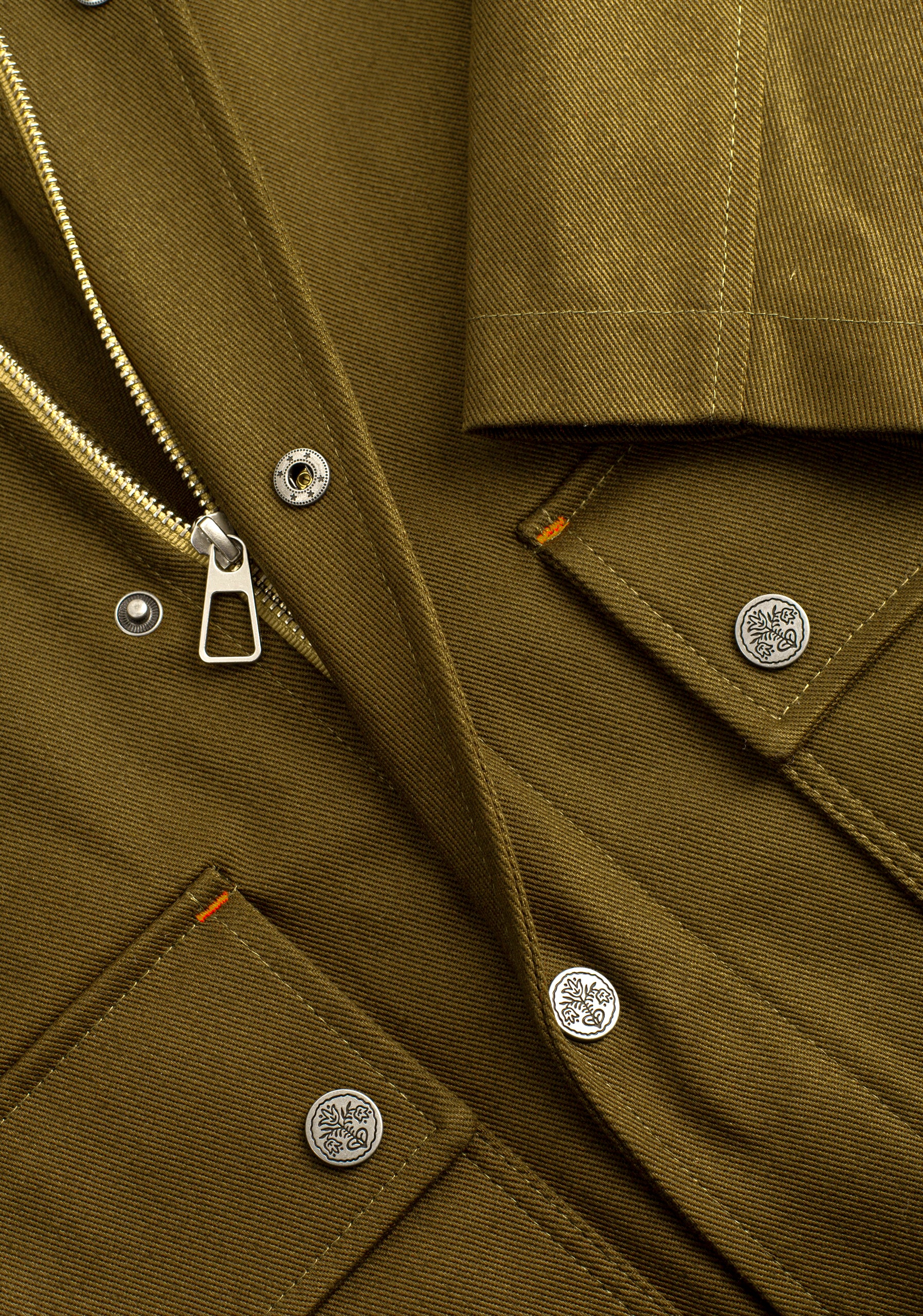 Chaqueta H Milos Algodón Unicolor Verde Medio