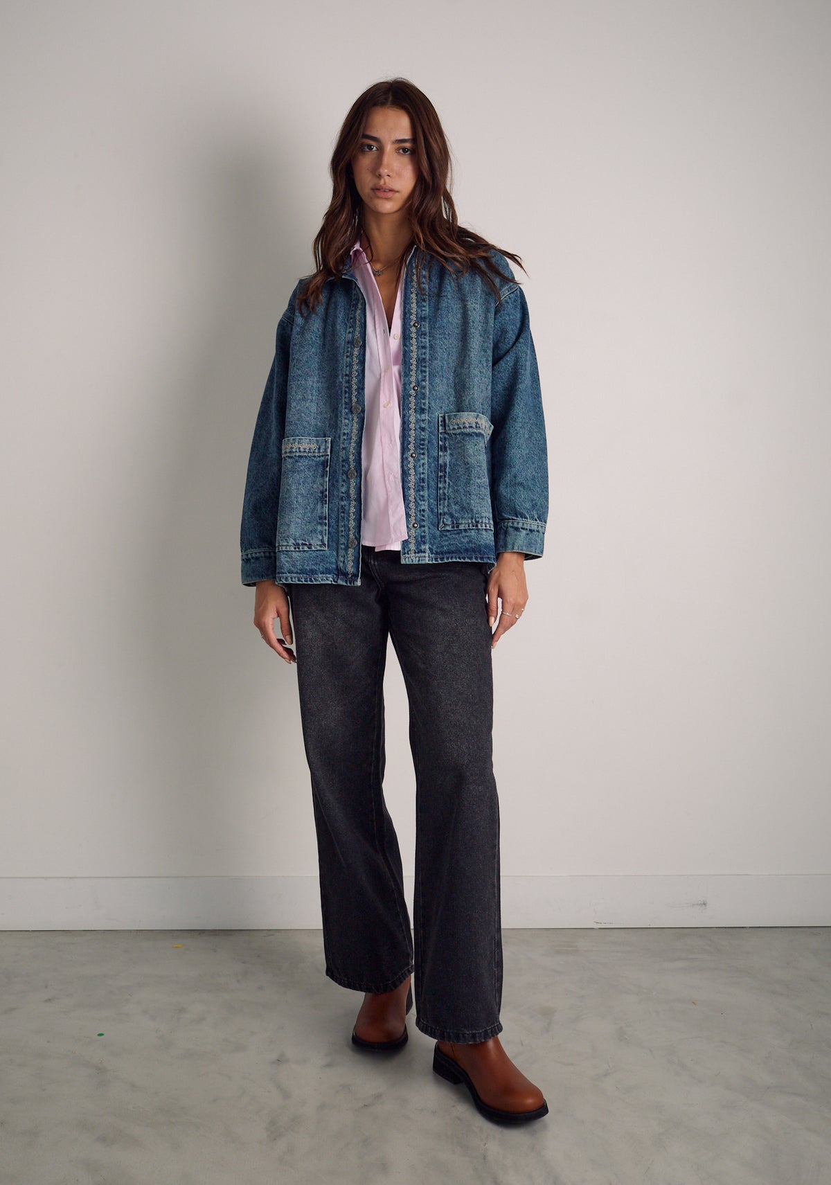 Chaqueta M Violetta Denim Bord Azul Medio