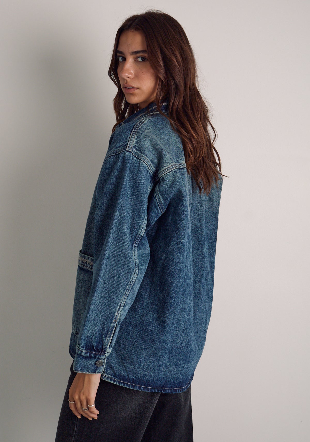 Chaqueta M Violetta Denim Bord Azul Medio