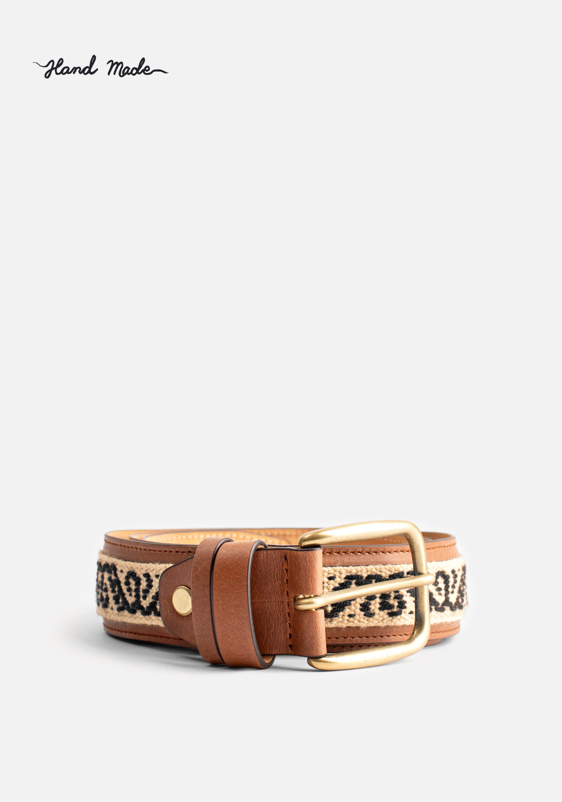 Cinturon H Colon Artesanal Cafe APL Negro