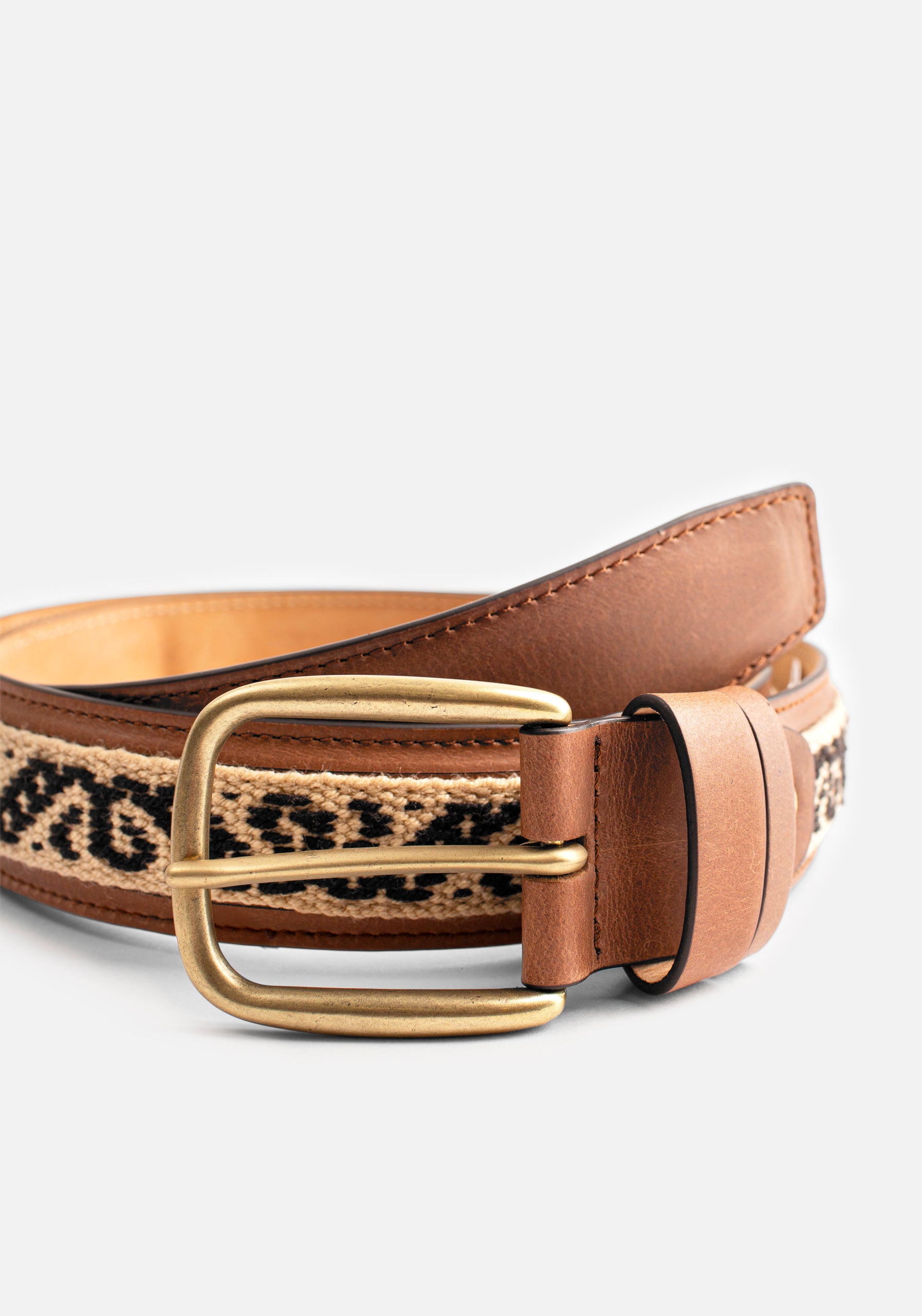 Cinturon H Colon Artesanal Cafe APL Negro