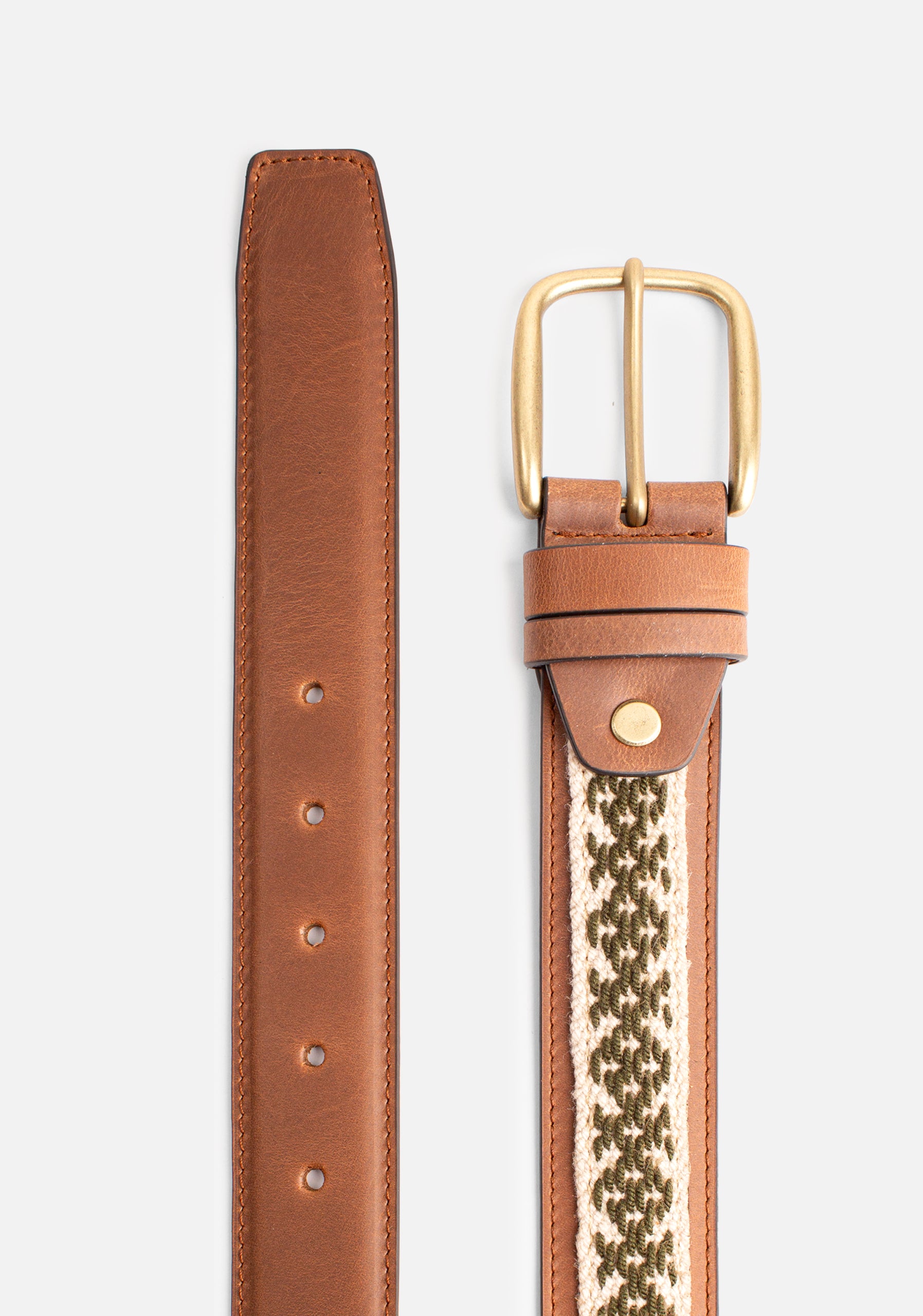 Cinturon H Colon Artesanal Cafe APL Verde