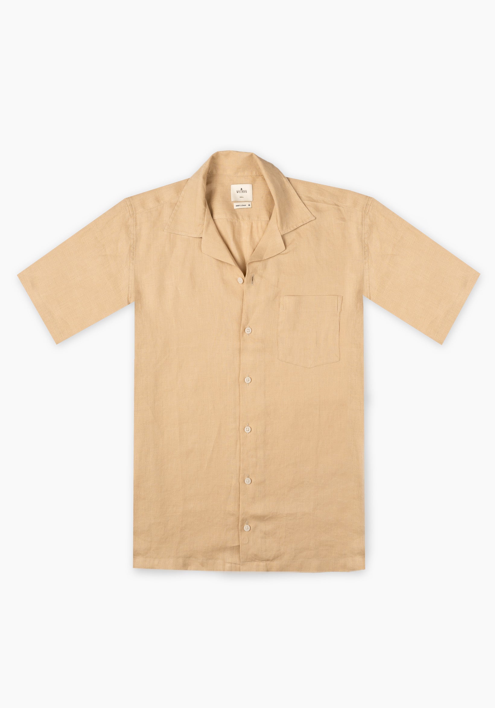 Camisa Cubana Lino Camel