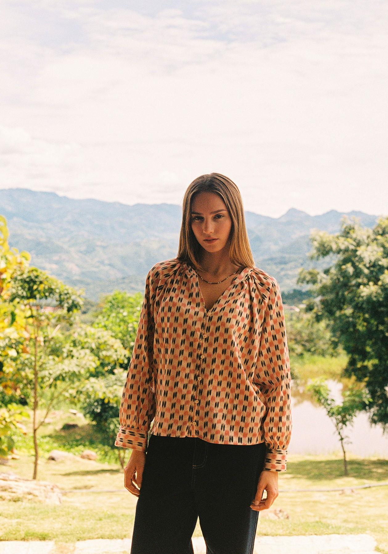 Blusa M Leticia Estampado Rosado