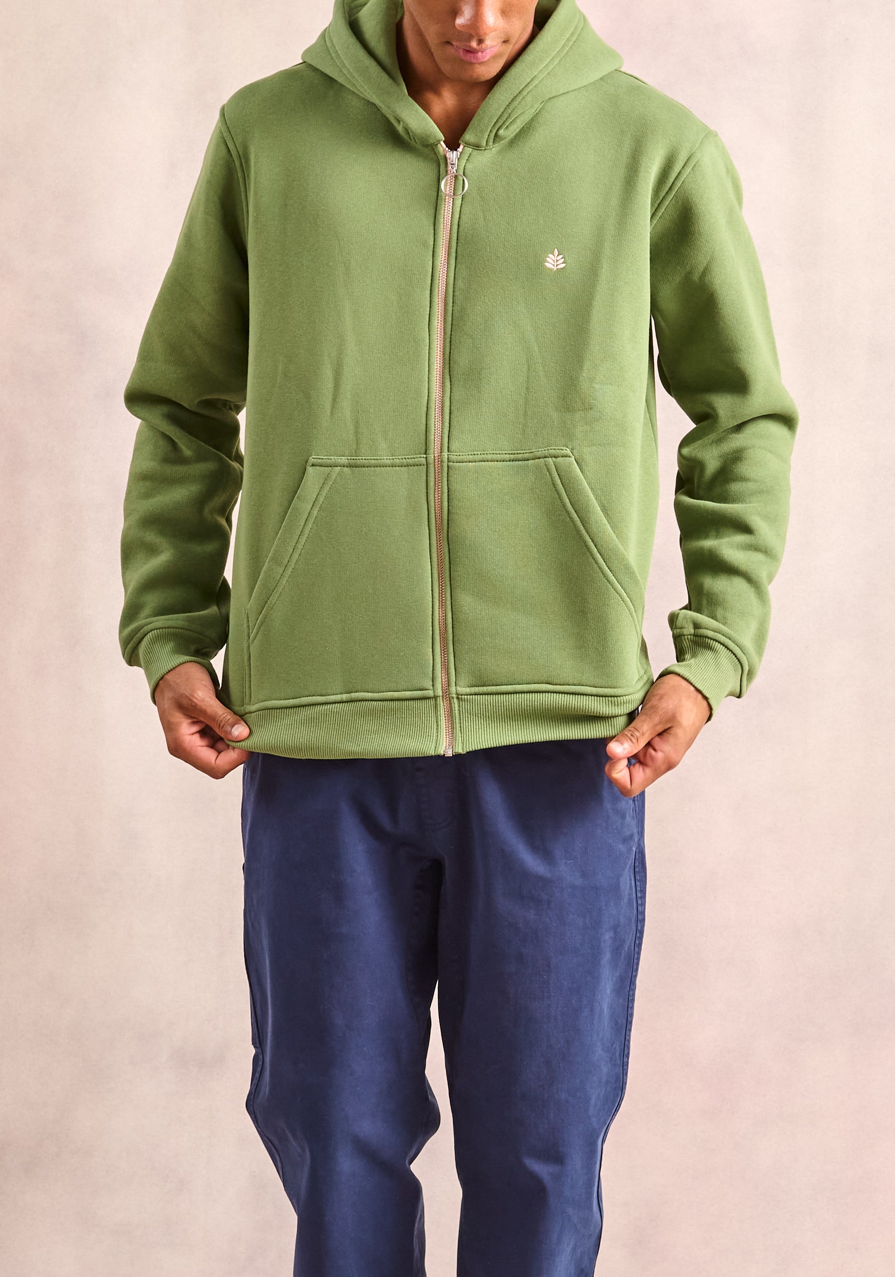 Hoodie Cremallera Verde