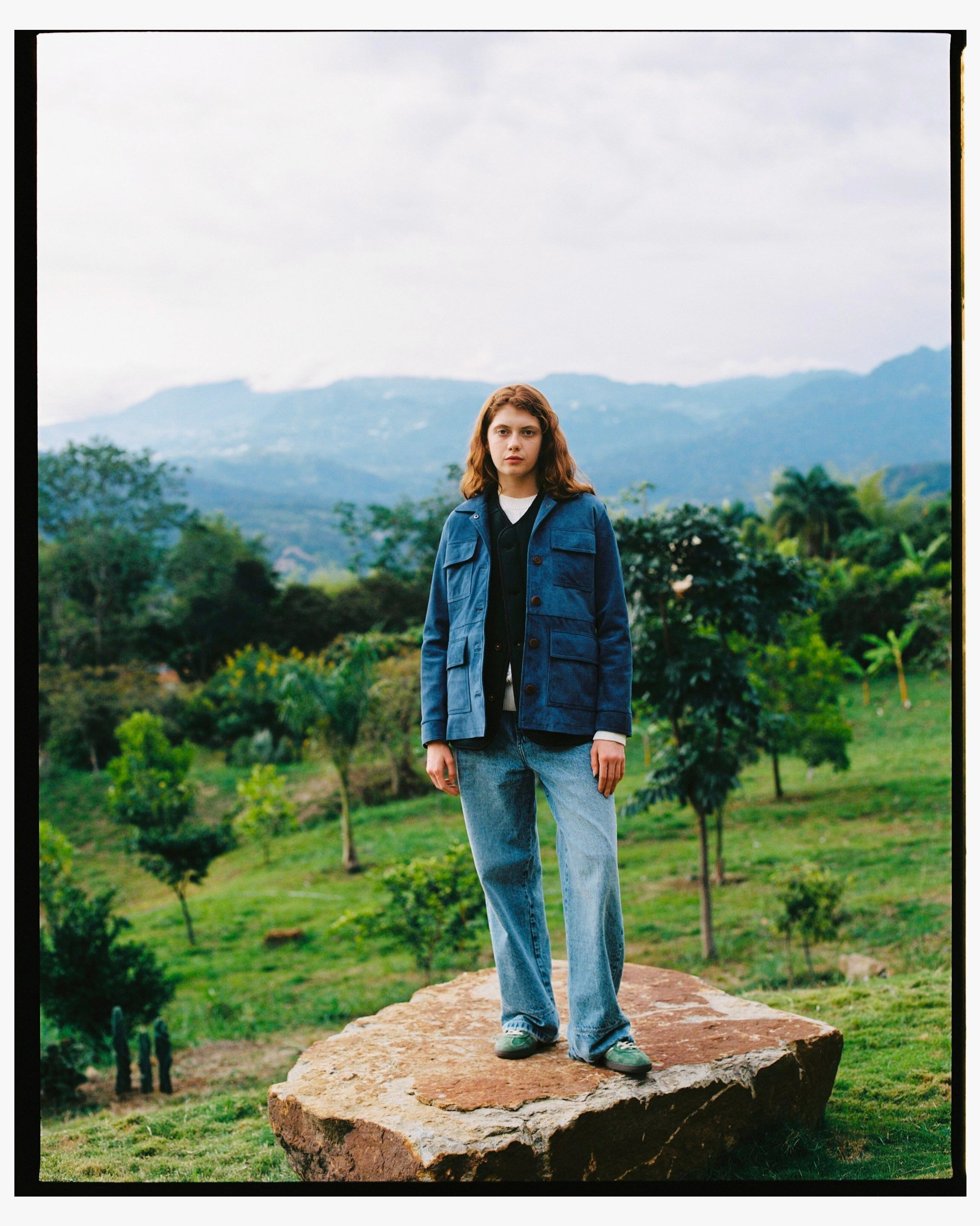 Chaqueta M Ruanda Gamuza Azul Med