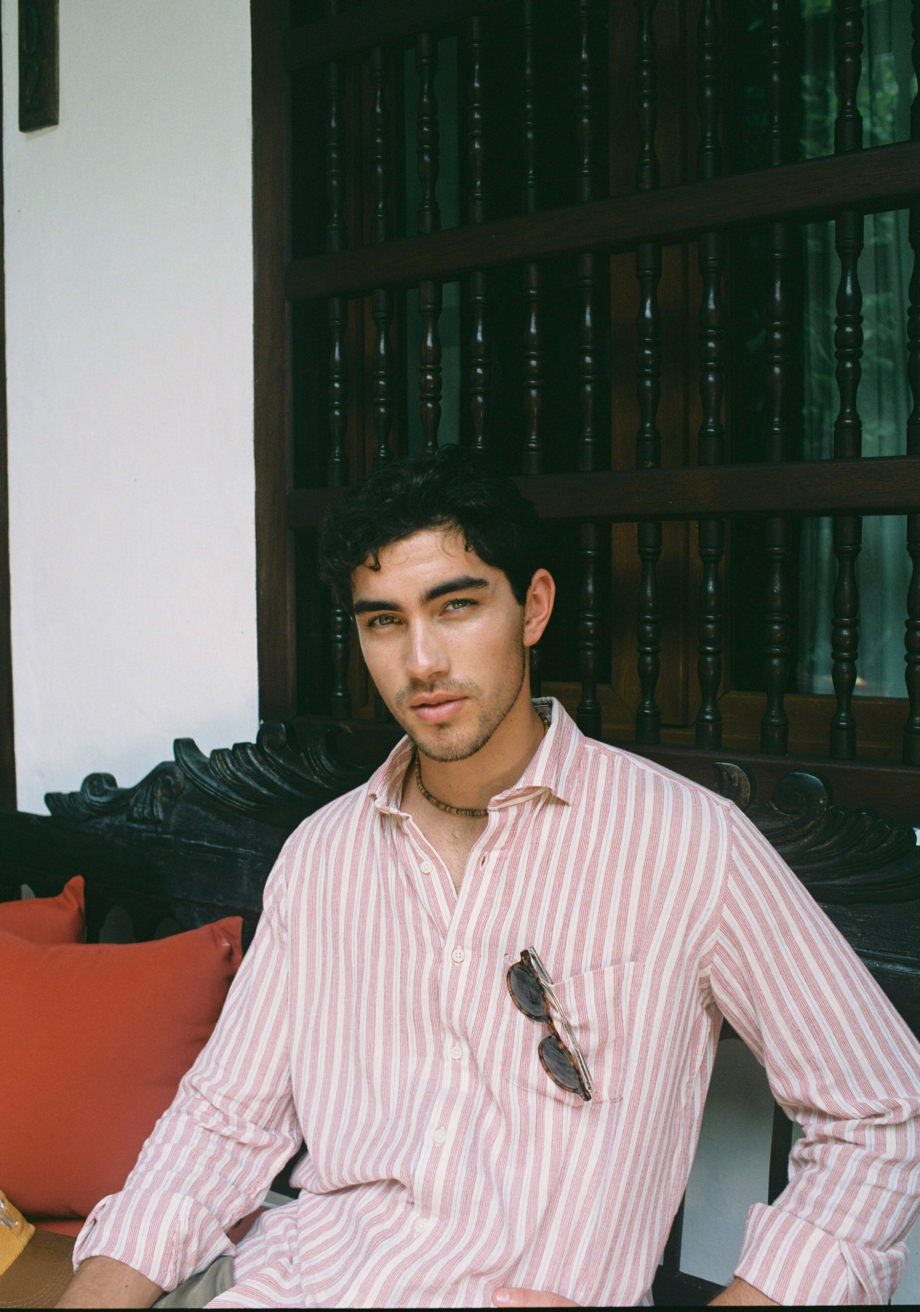 Camisa CF Owen Bols Rayas Rojo - Marfil