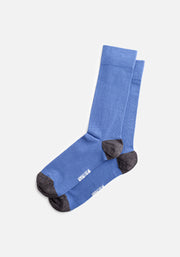 Medias H Formal Unicolor Azul Med - Punt Gris Osc.
