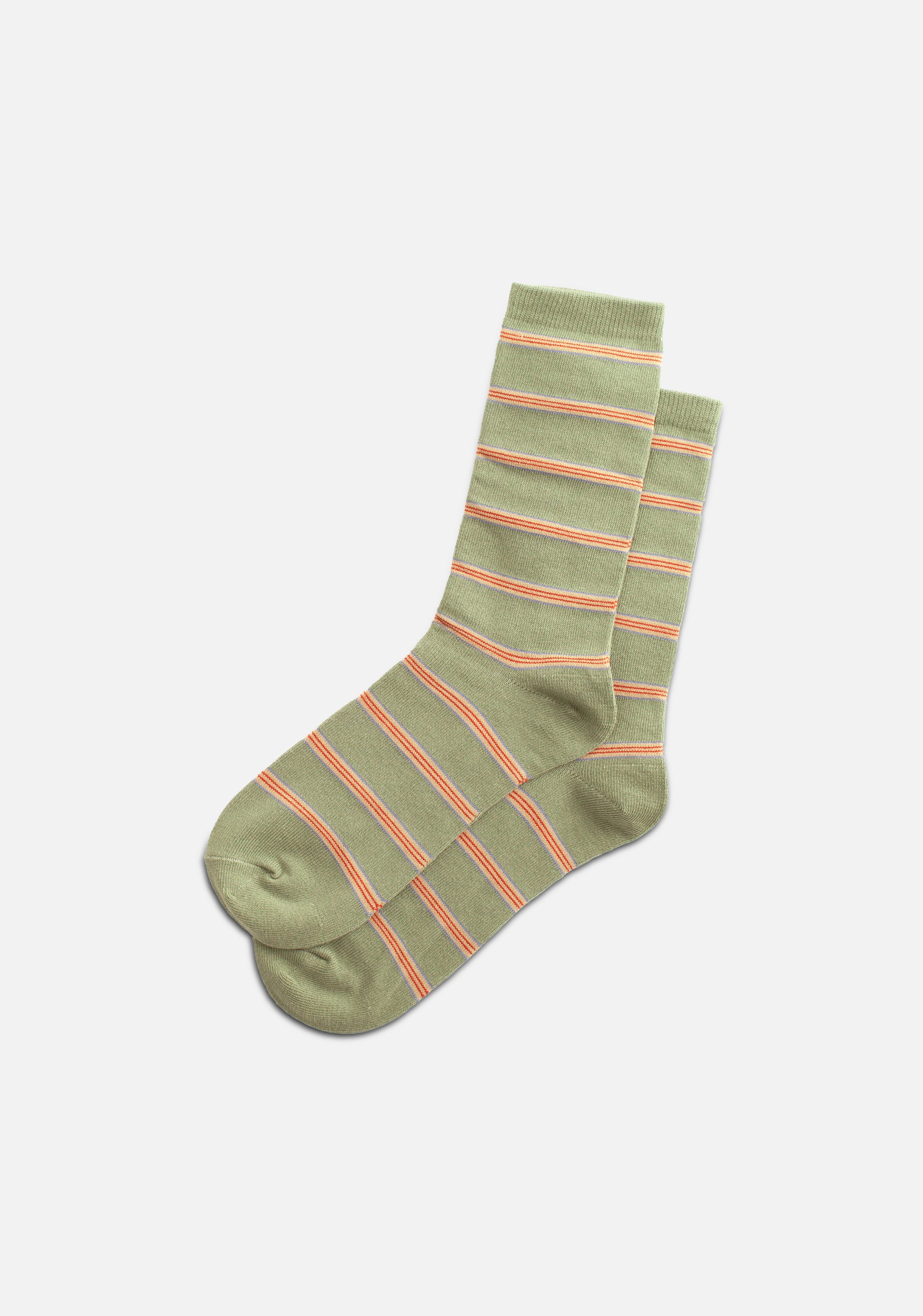 Medias M Formal Rayas Fd. Verde Medio - Beige