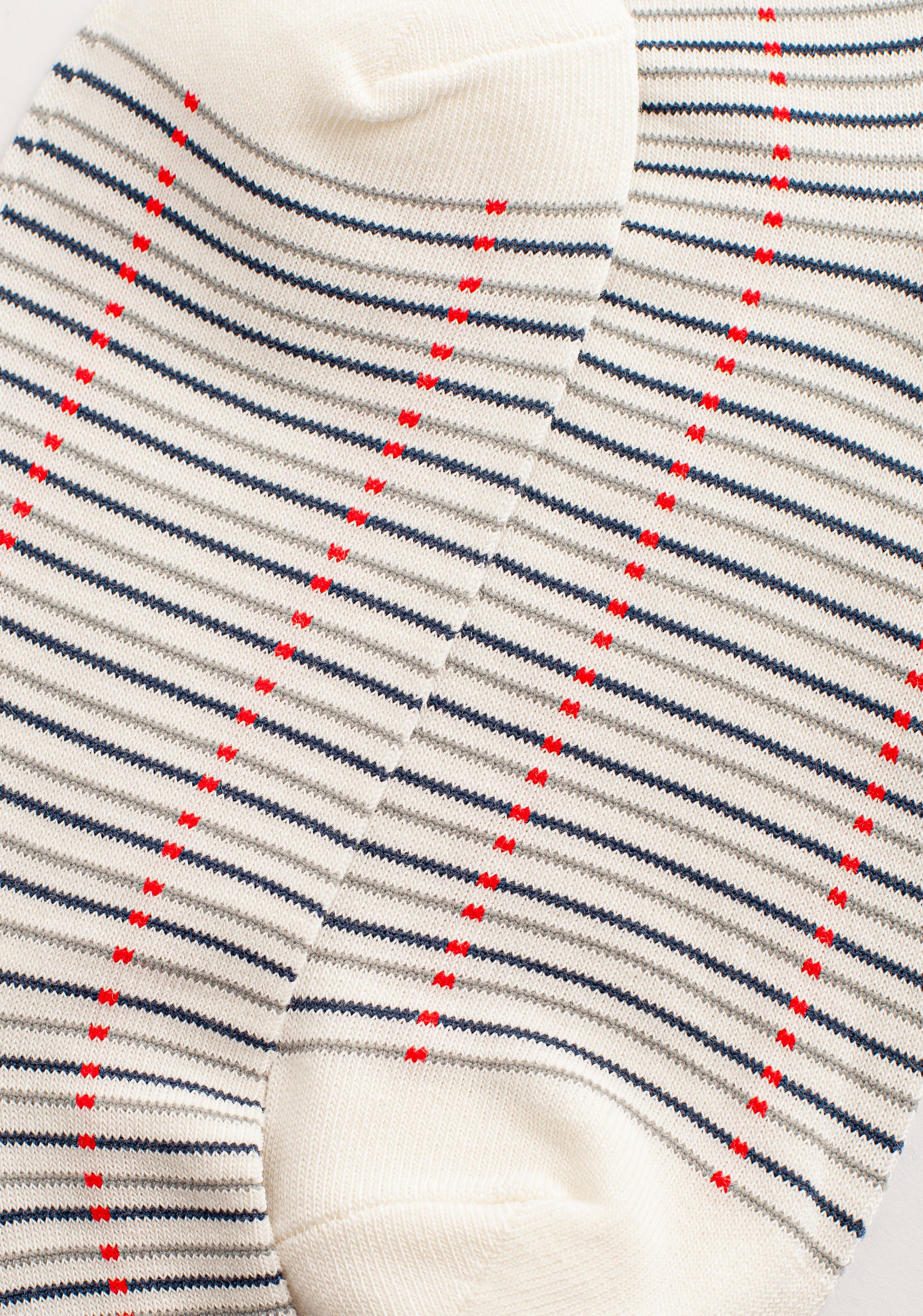 Medias M Formal Rayas Fd. Marfil - Azul