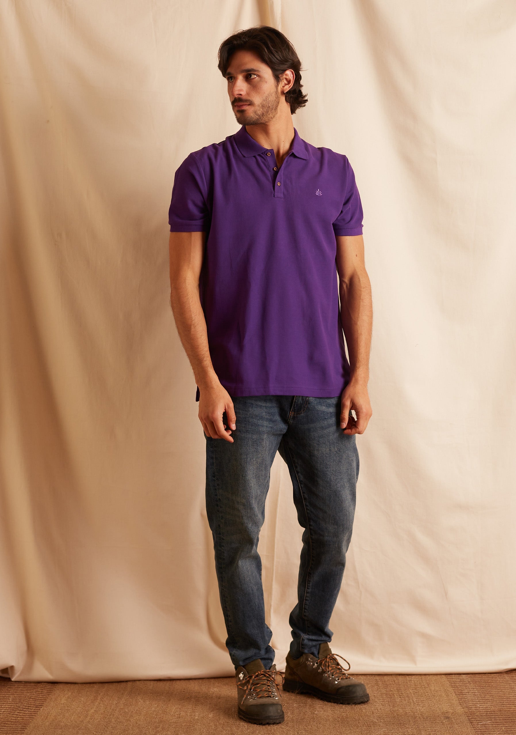 Camiseta Tipo Polo Morado