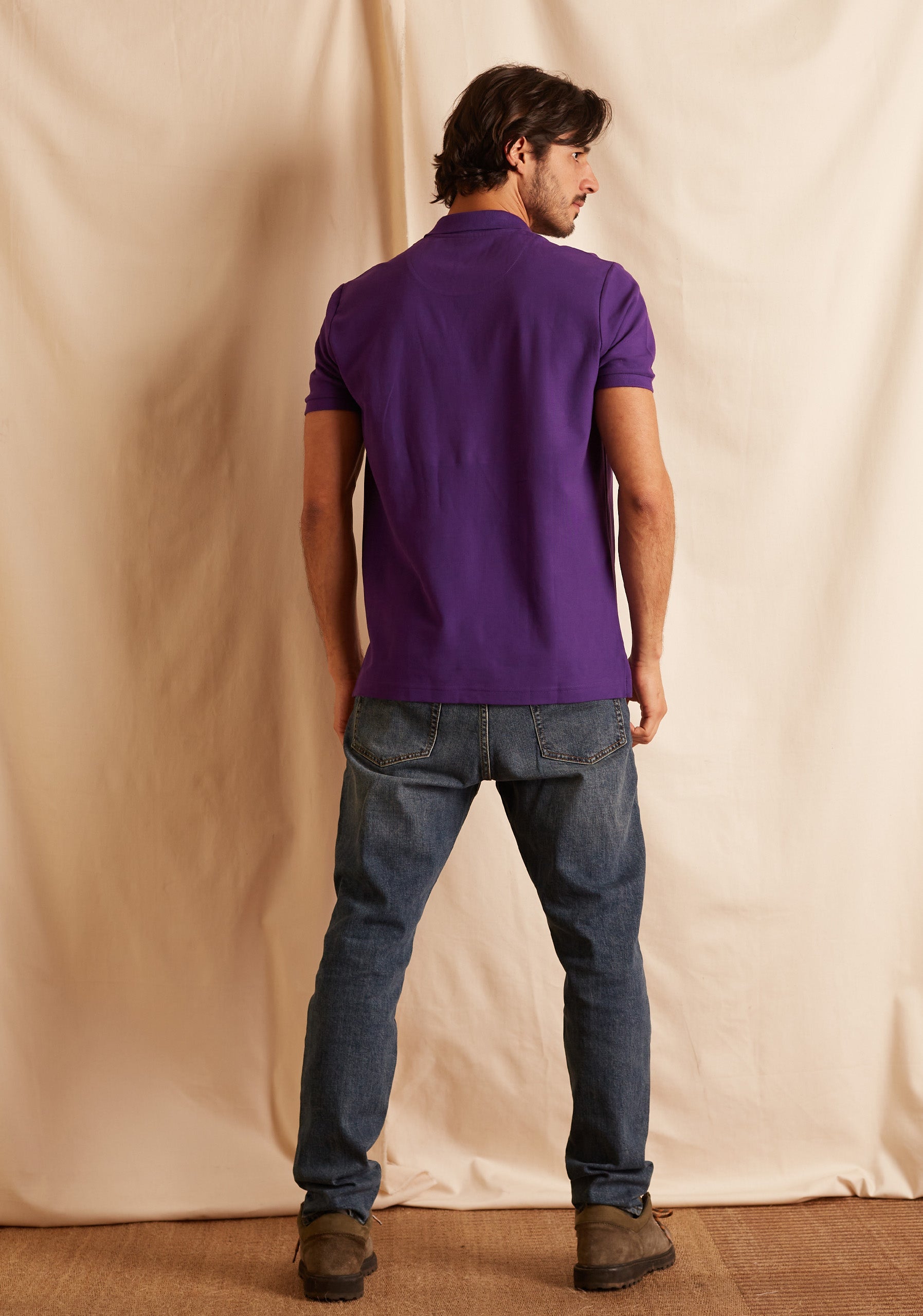 Camiseta Tipo Polo Morado