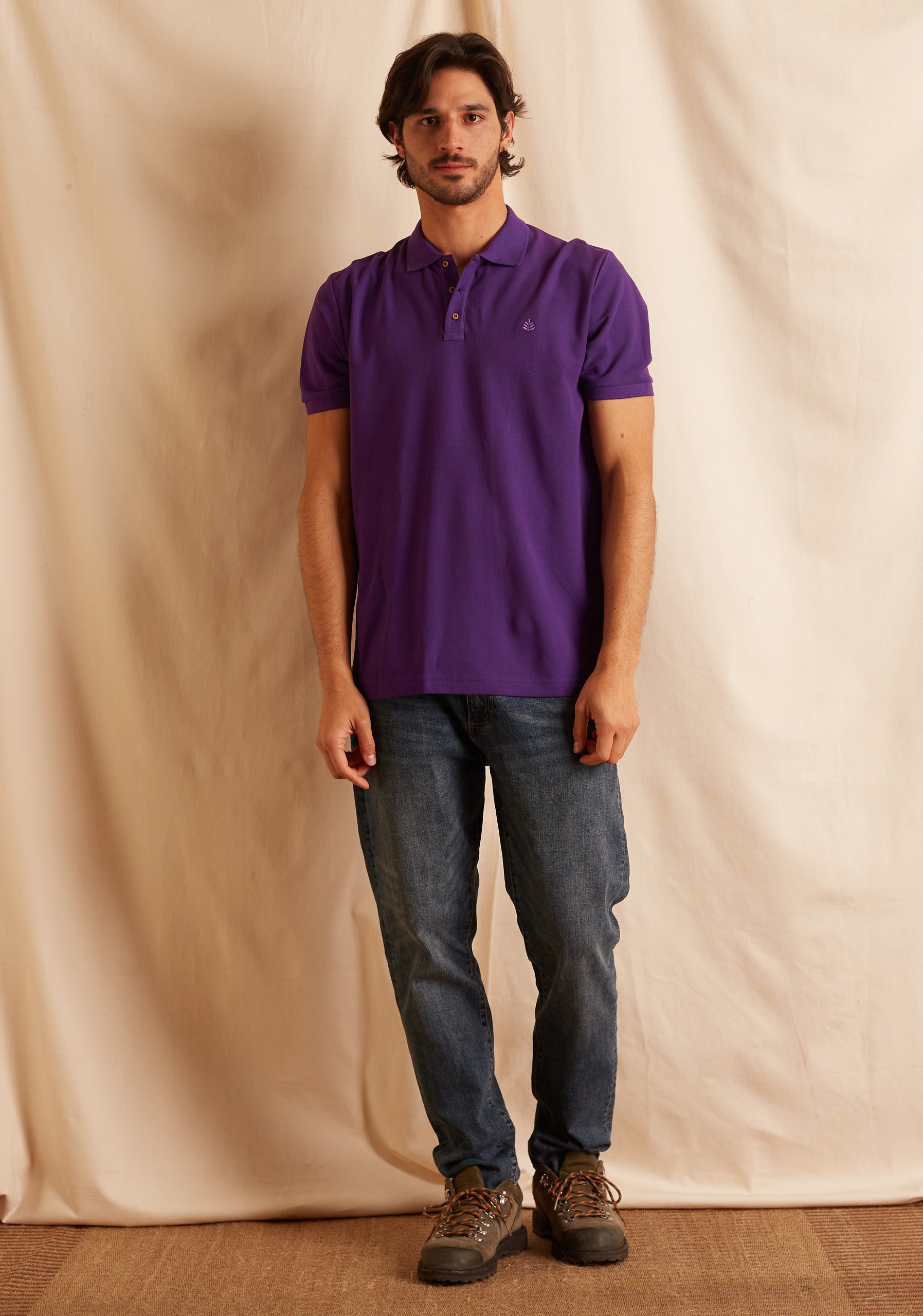 Camiseta Tipo Polo Morado