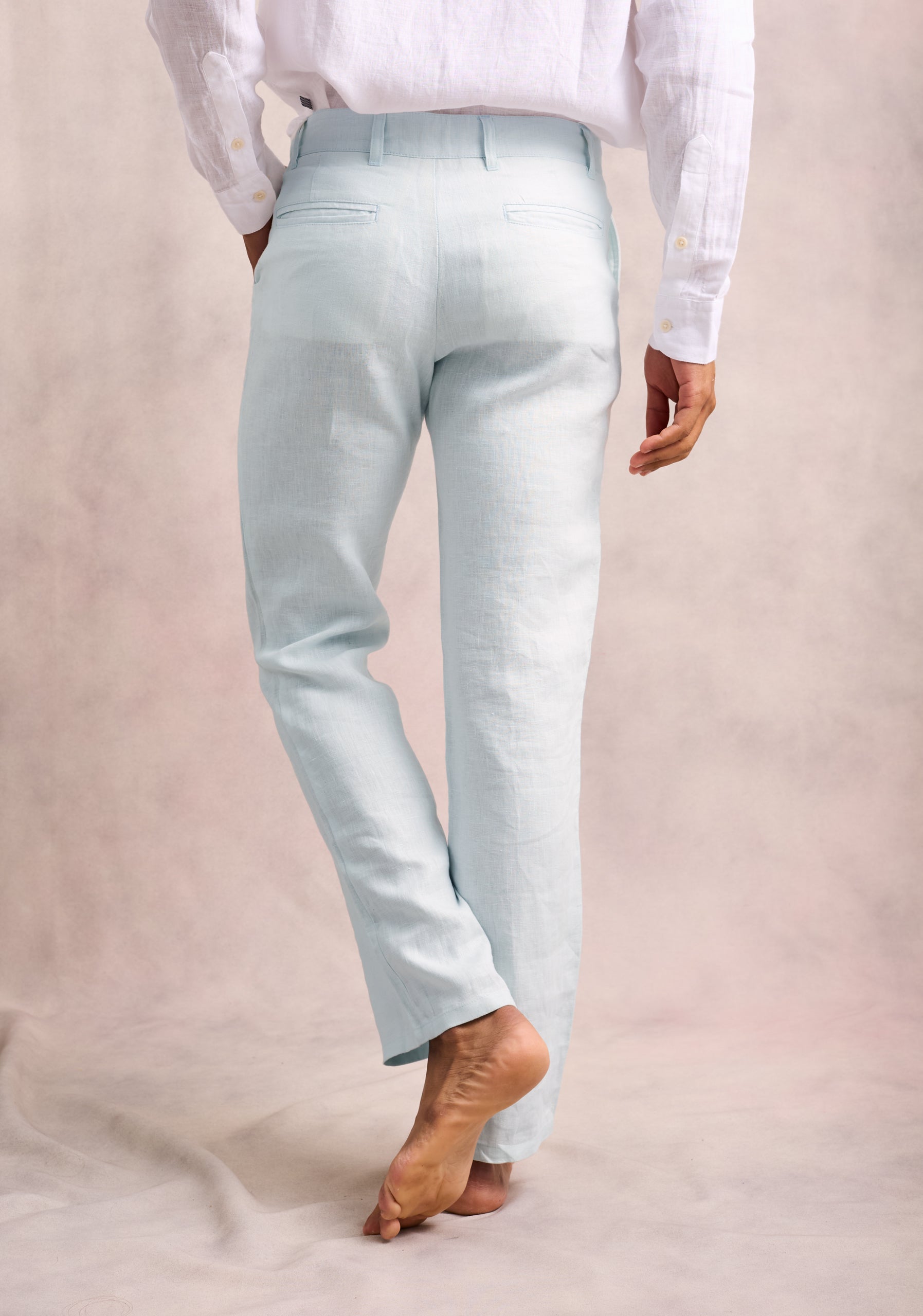 Pantalón Lino Azul Celeste hombre