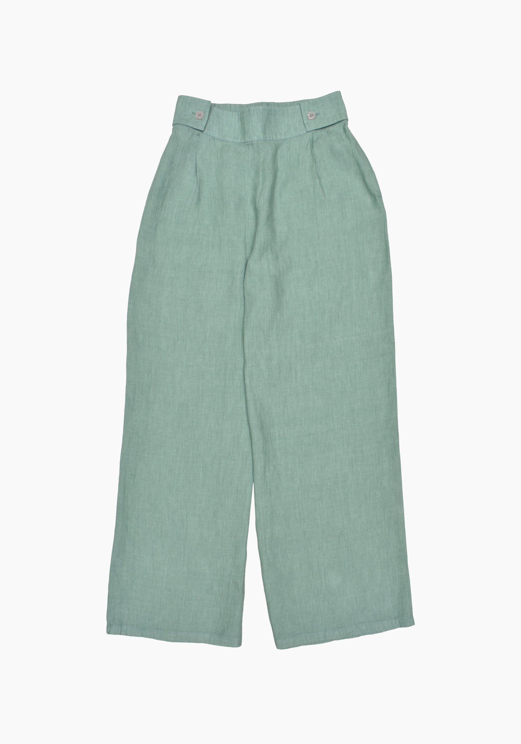 Pantalón Lino Ornella Verde Medio