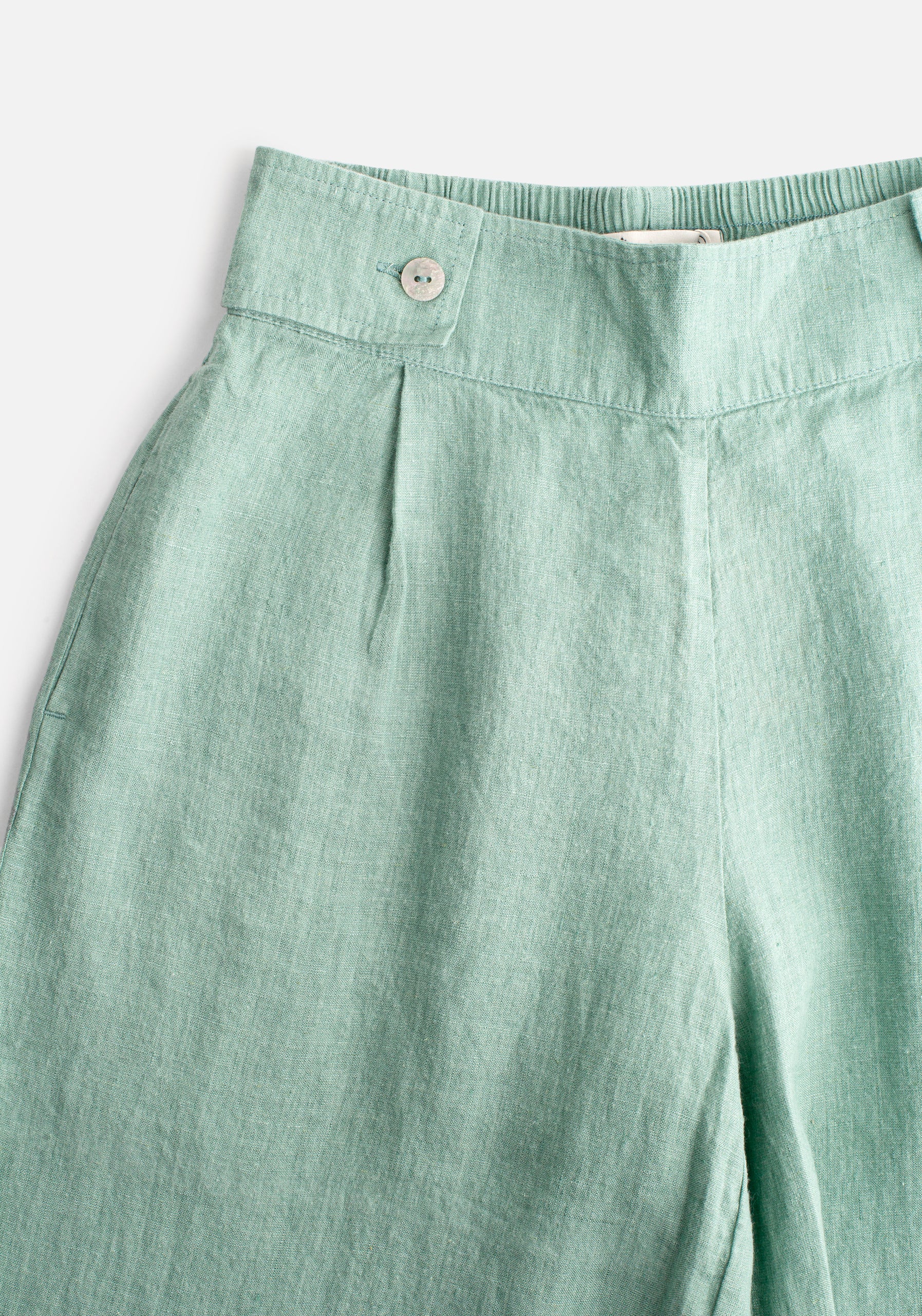 Pantalón Lino Ornella Verde Medio