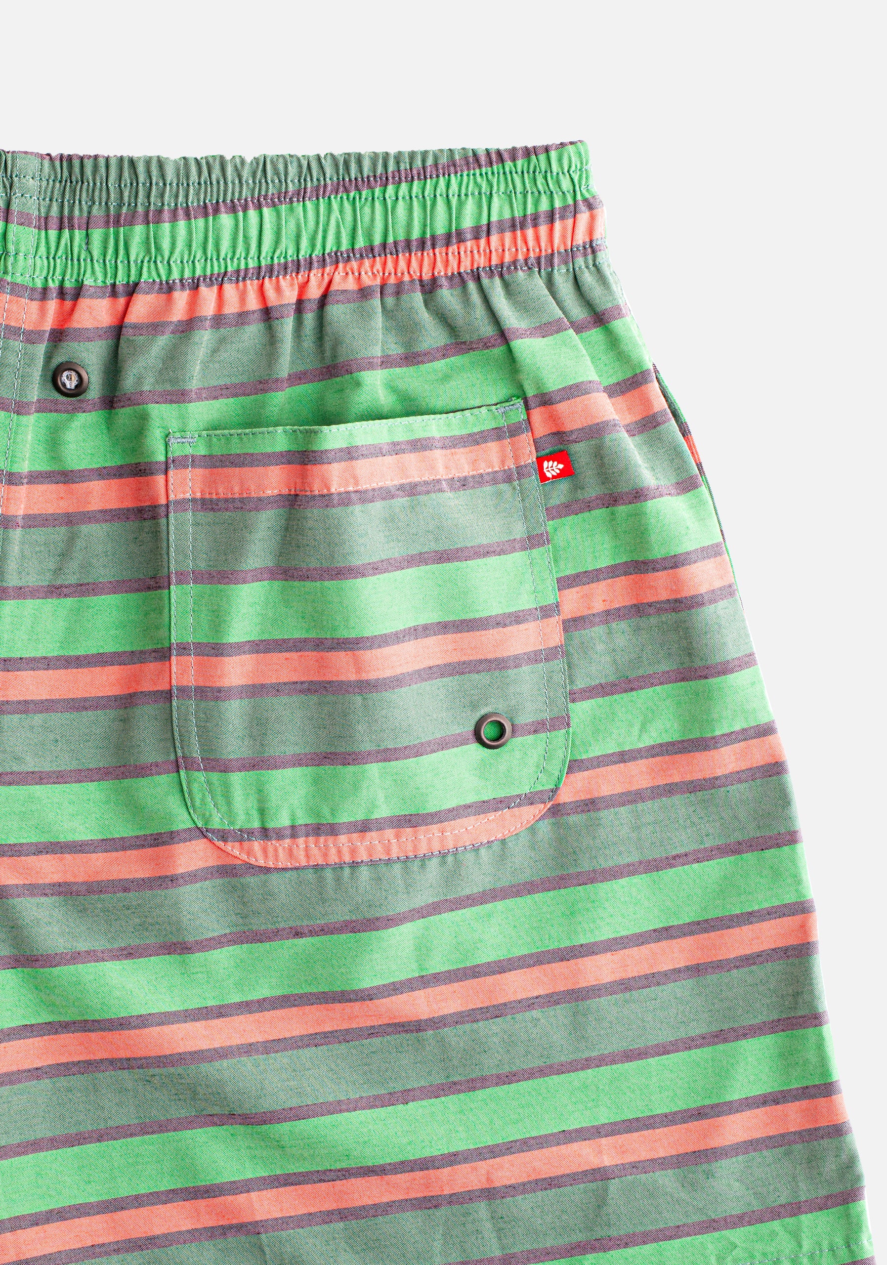 Pantaloneta Cancun Rayas Verde - Morado